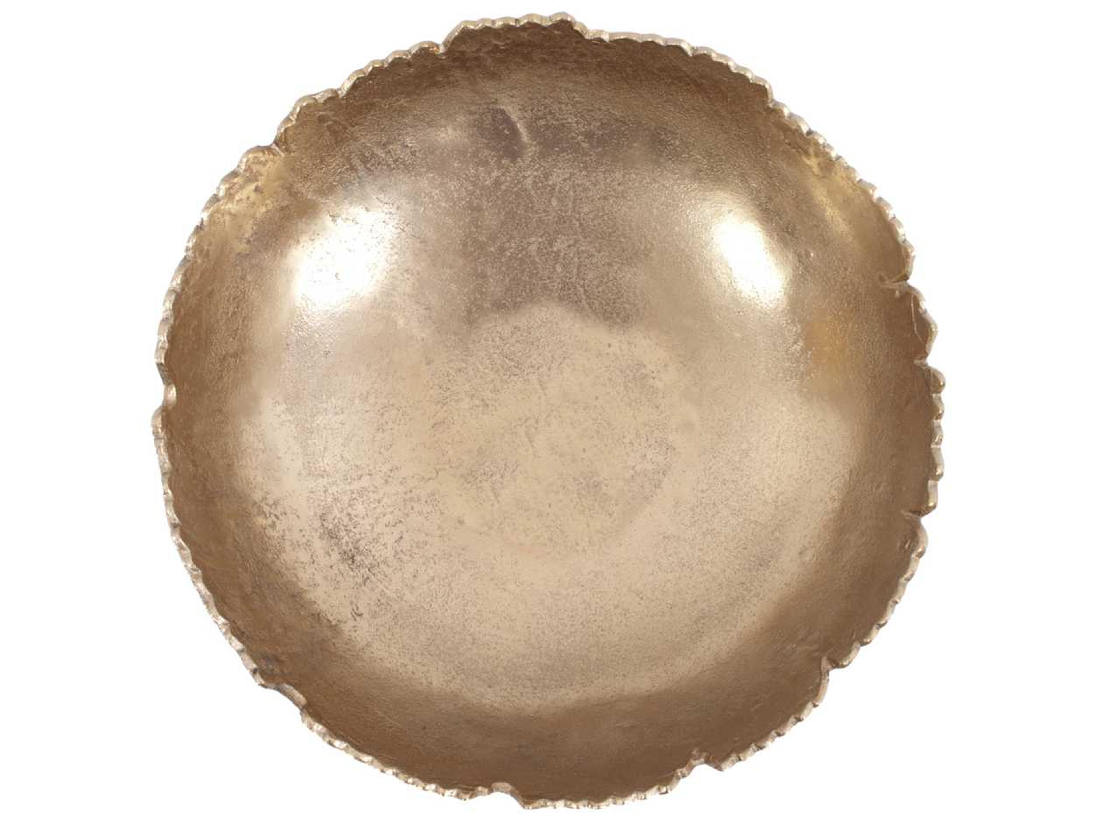 Howard Elliott Silver Gold Broken Edge Decorative Bowl / Wall Art