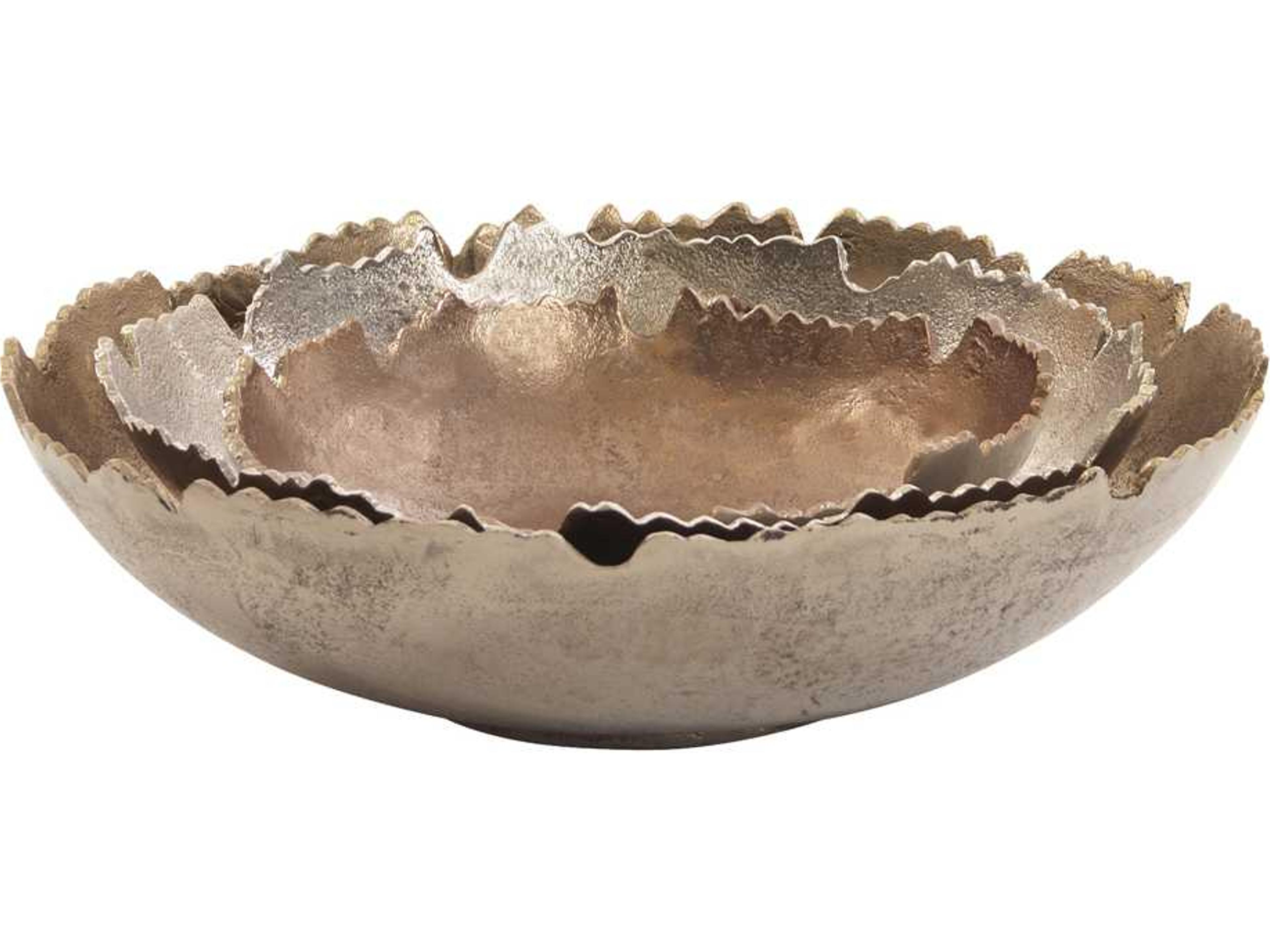 Howard Elliott Silver Gold Broken Edge Decorative Bowl / Wall Art