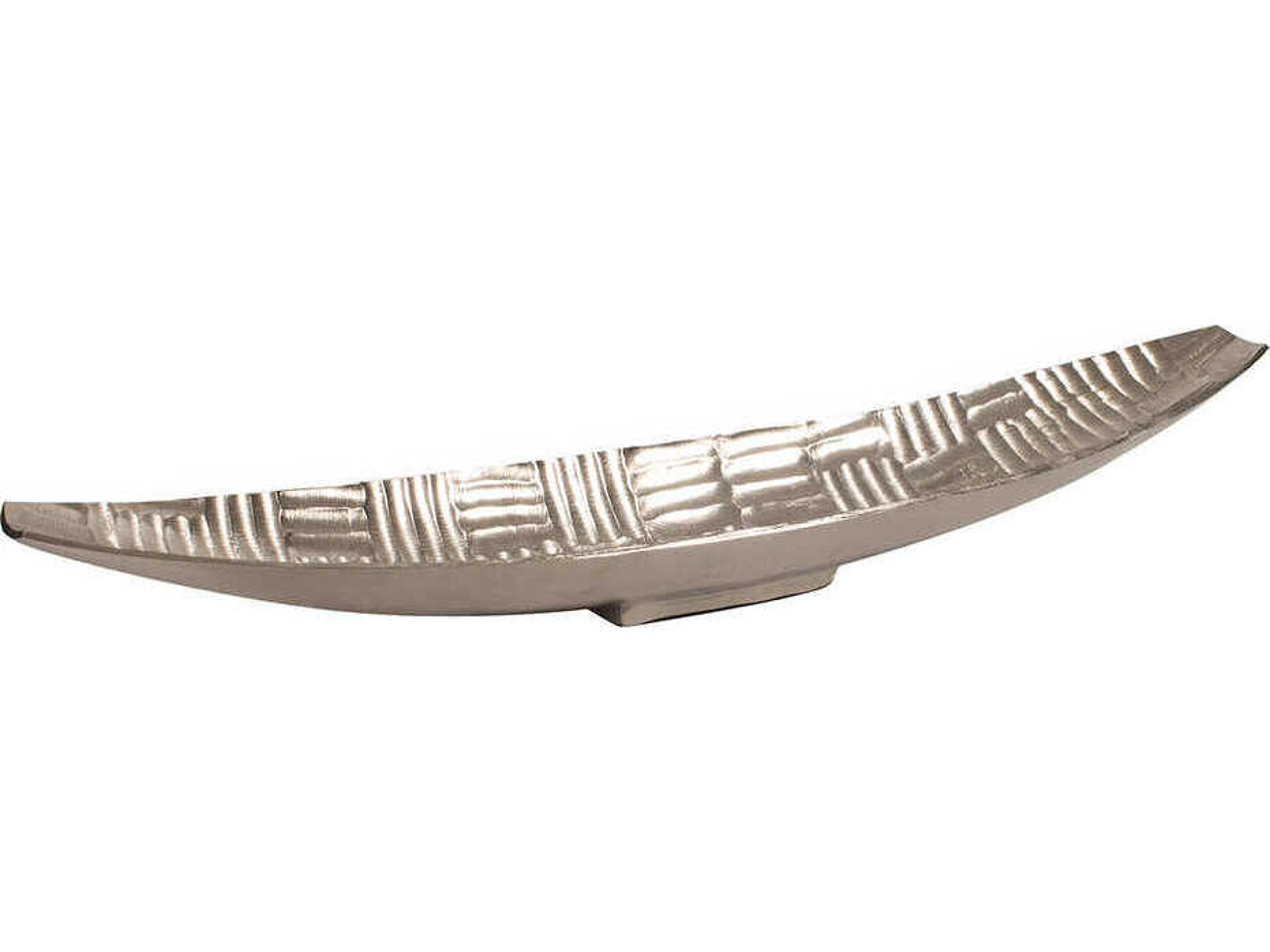 Howard Elliott Textured Elongated Silver Decorative Bowl