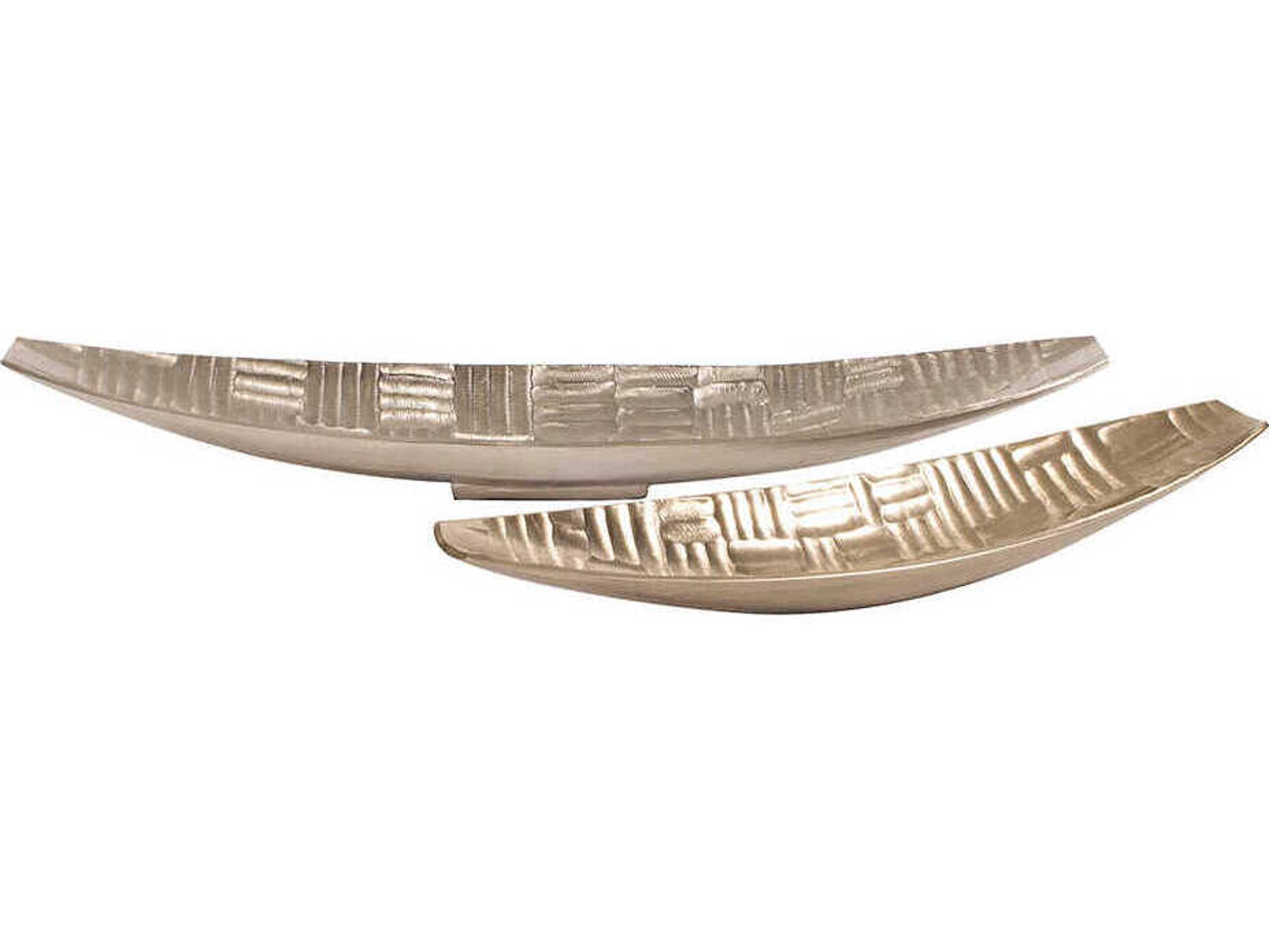 Howard Elliott Textured Elongated Silver Decorative Bowl