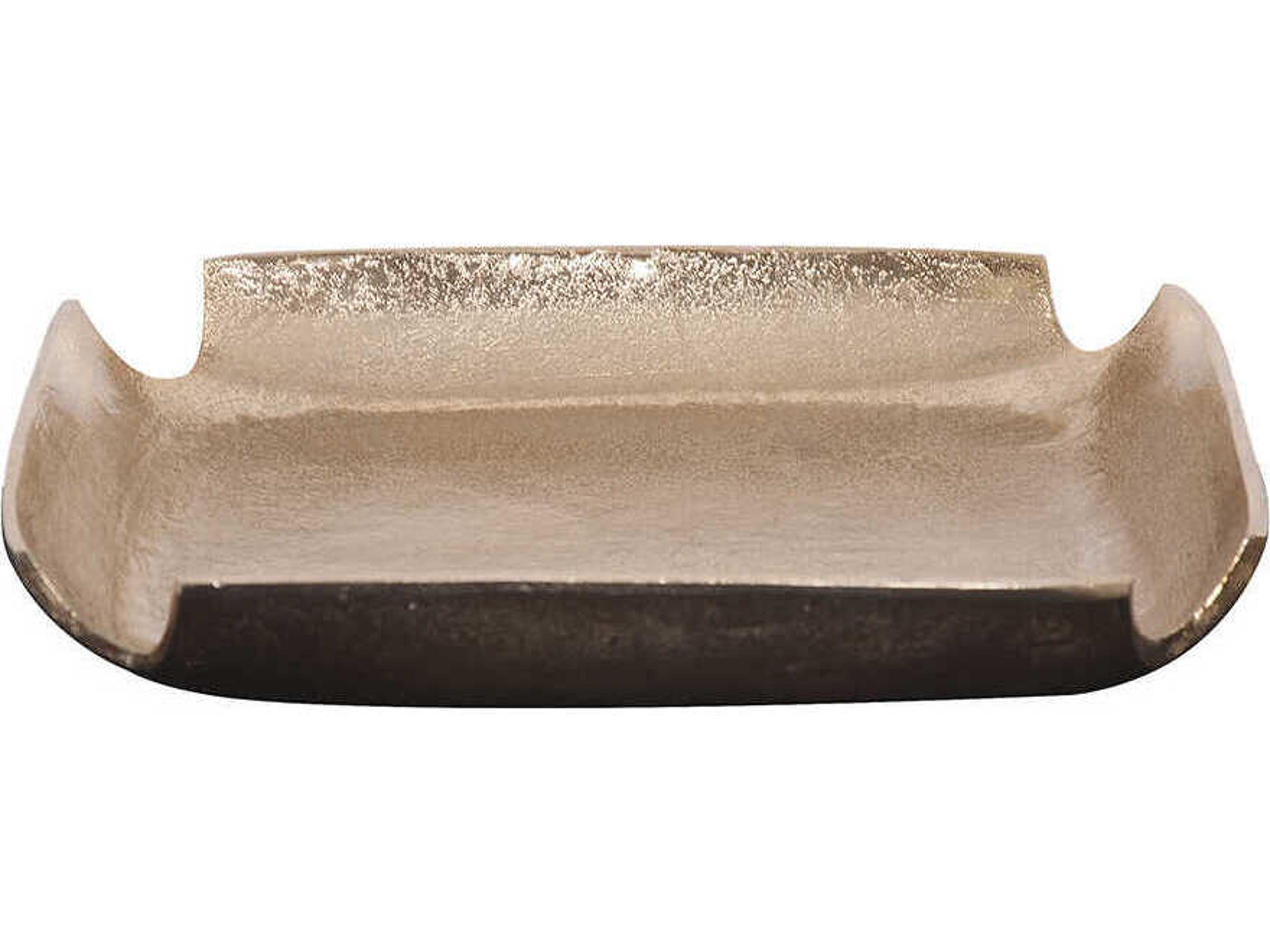 Notched Corners Gold Serving Tray