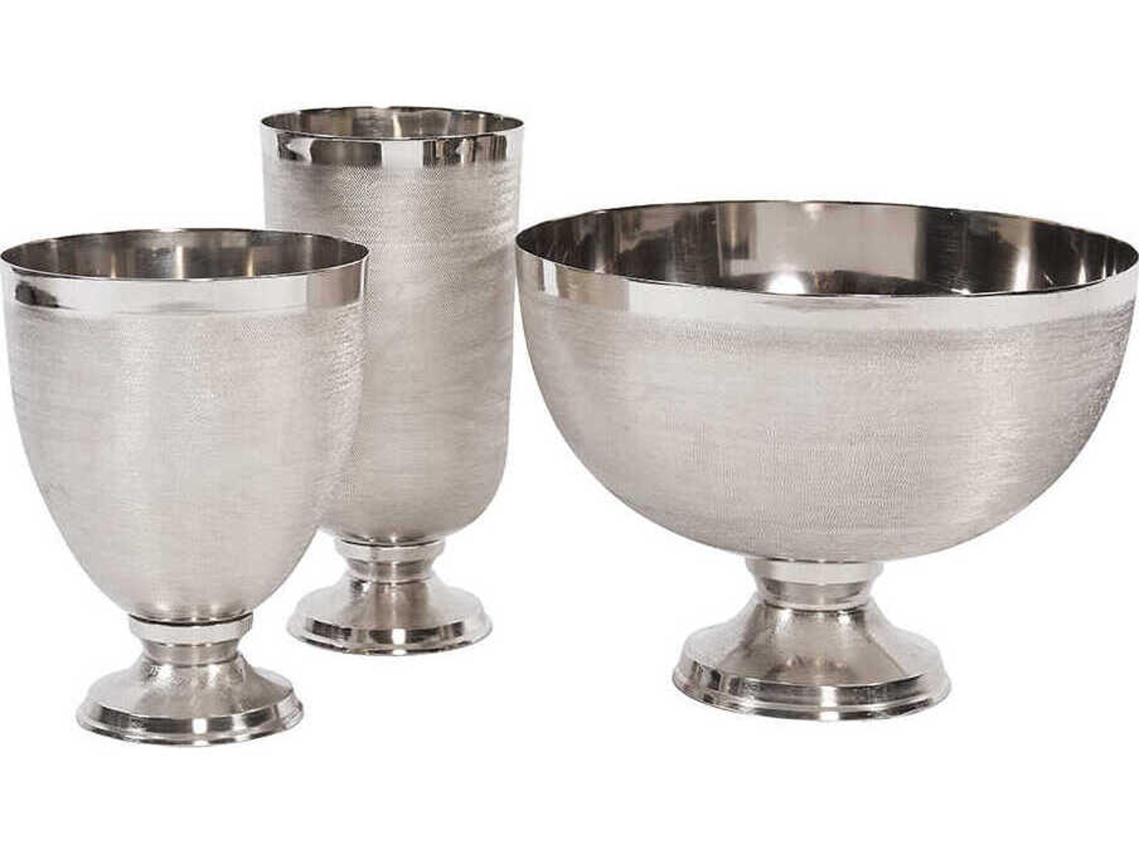Howard Elliott Textured Silver Goblet Vase