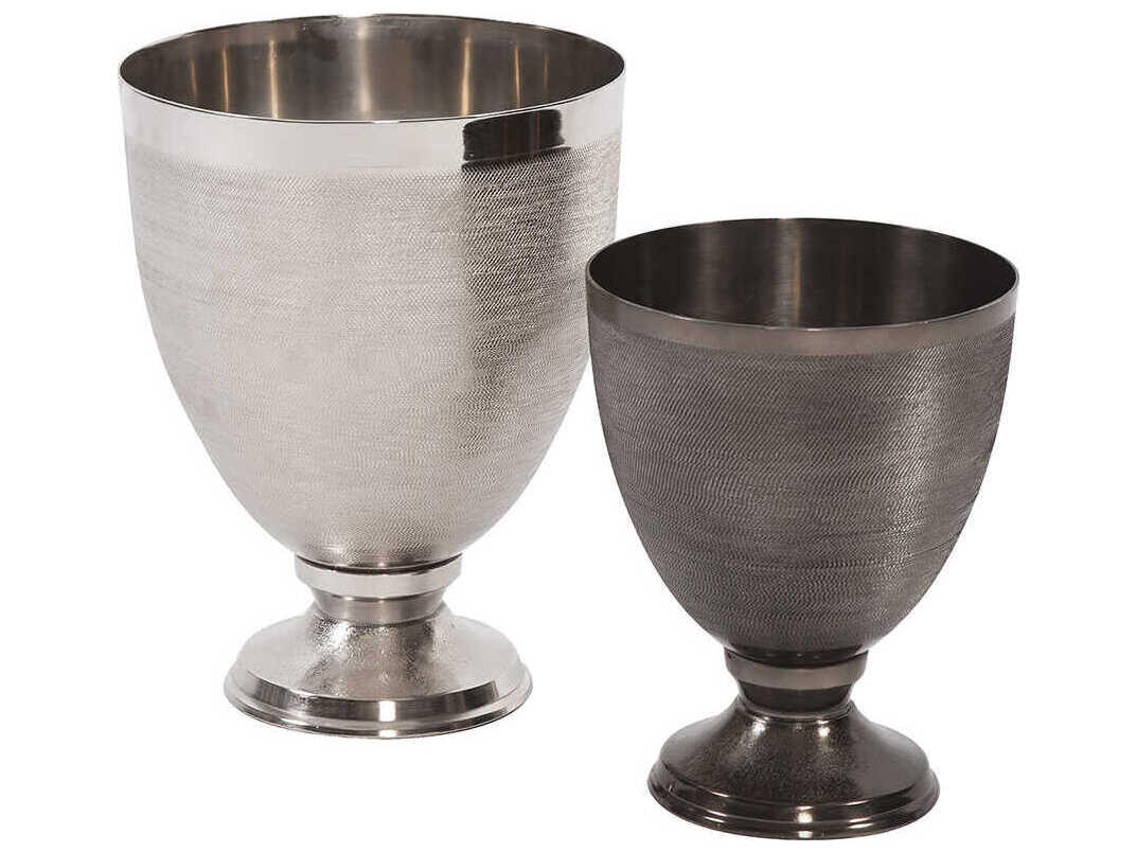 Howard Elliott Textured Silver Goblet Vase