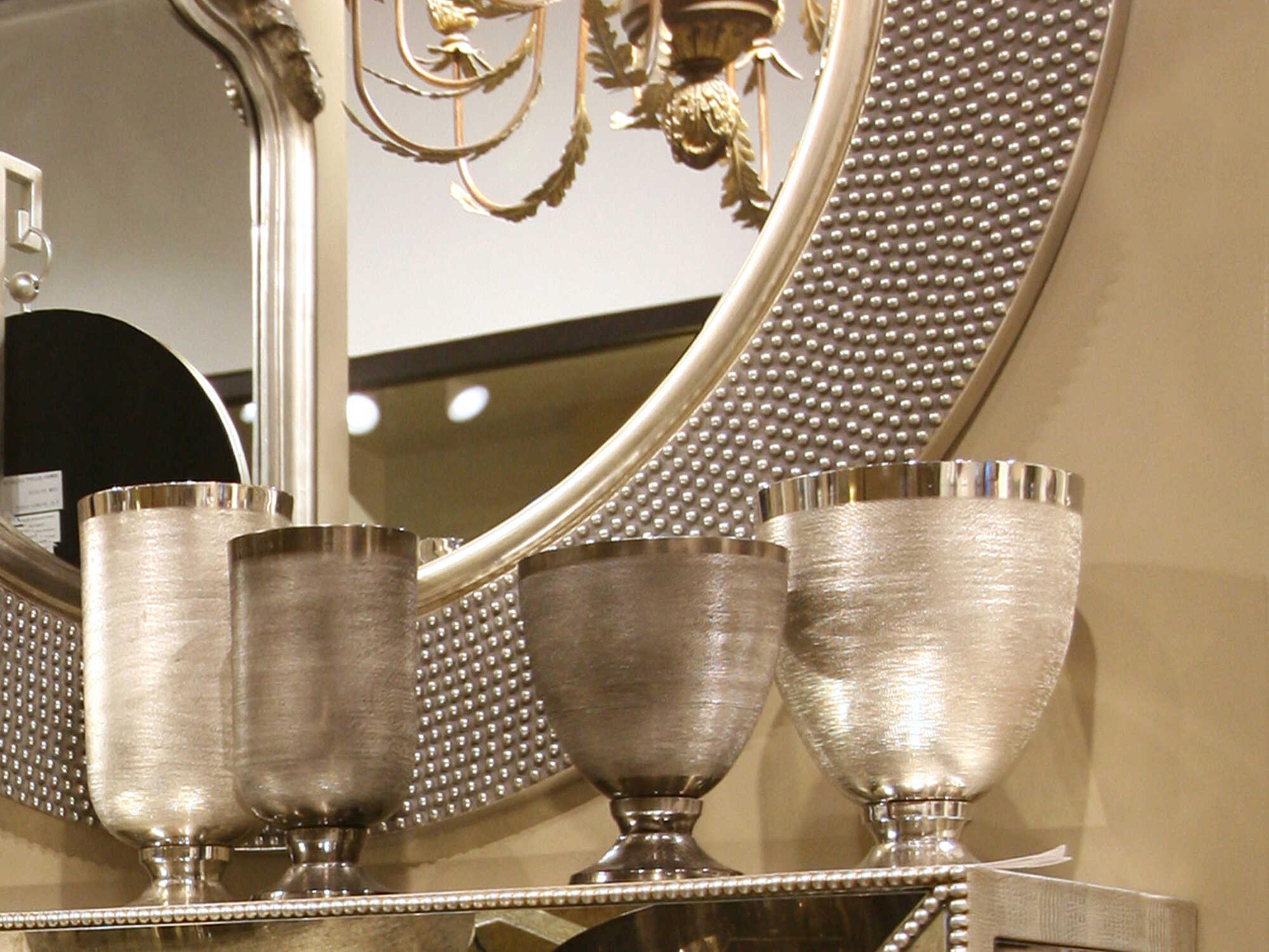 Howard Elliott Textured Silver Goblet Vase