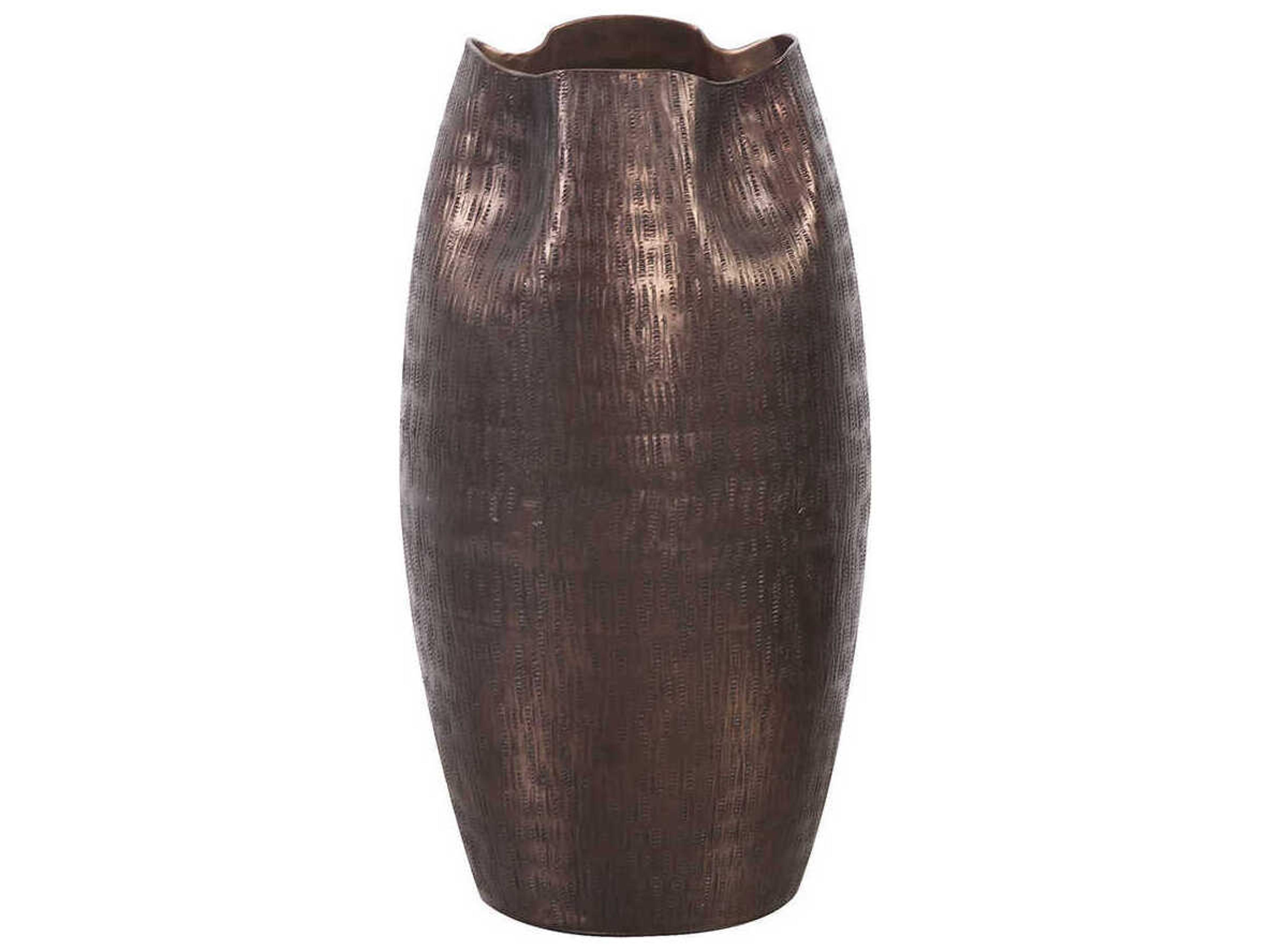 Textured Copper Pinched Top Globe Vase