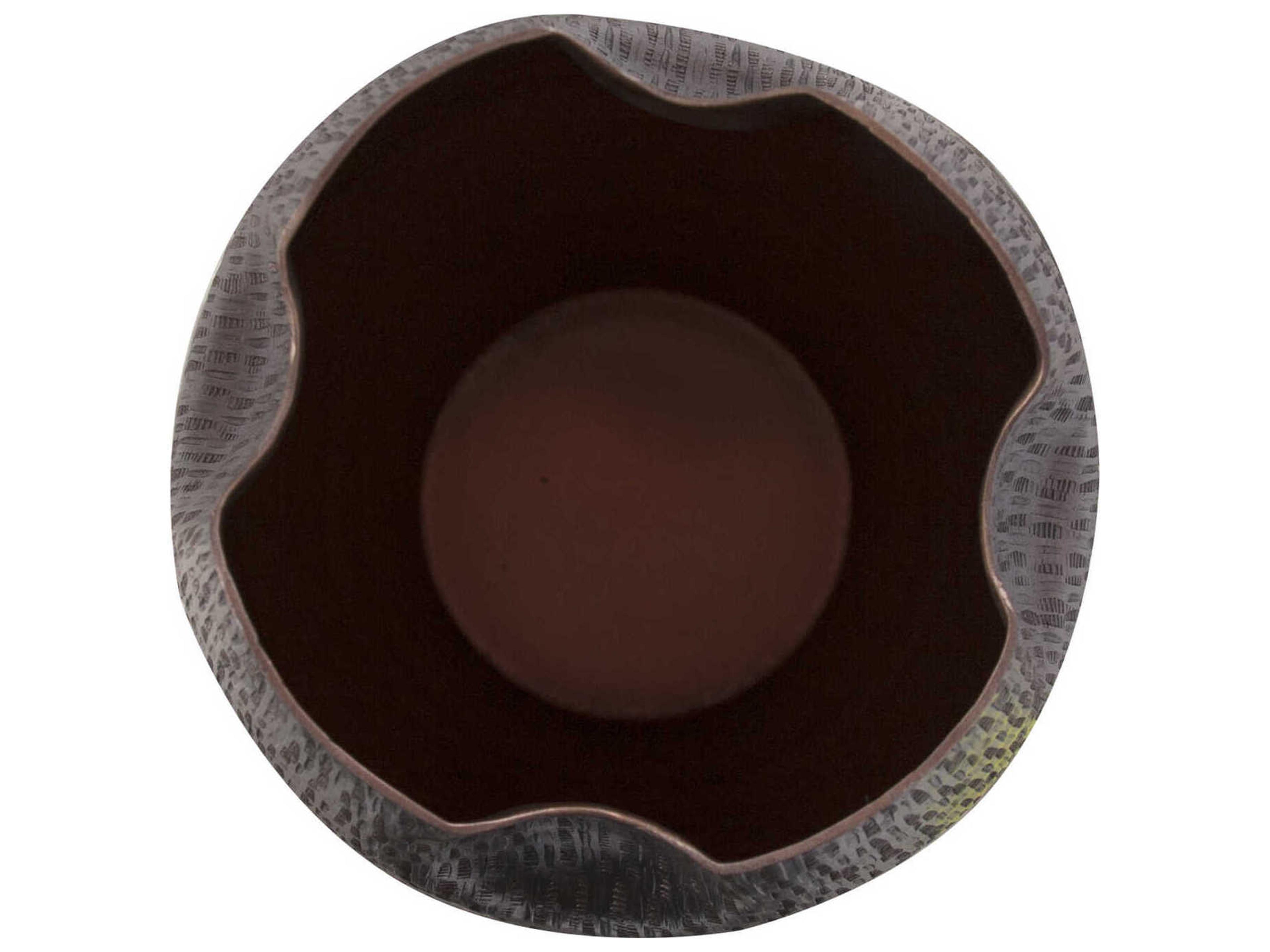 Howard Elliott Textured Copper Pinched Top Globe Vase