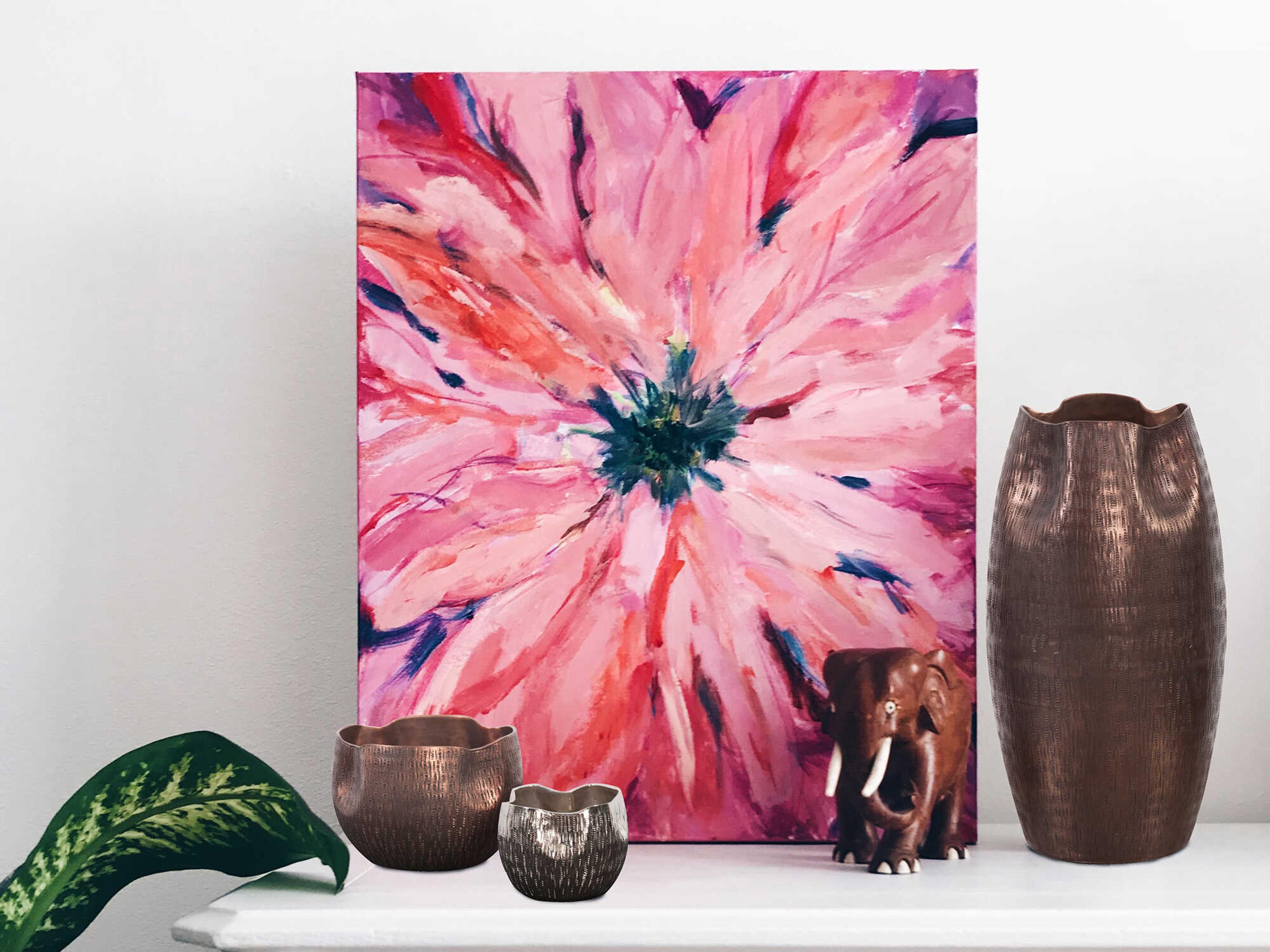 Howard Elliott Textured Copper Pinched Top Globe Vase