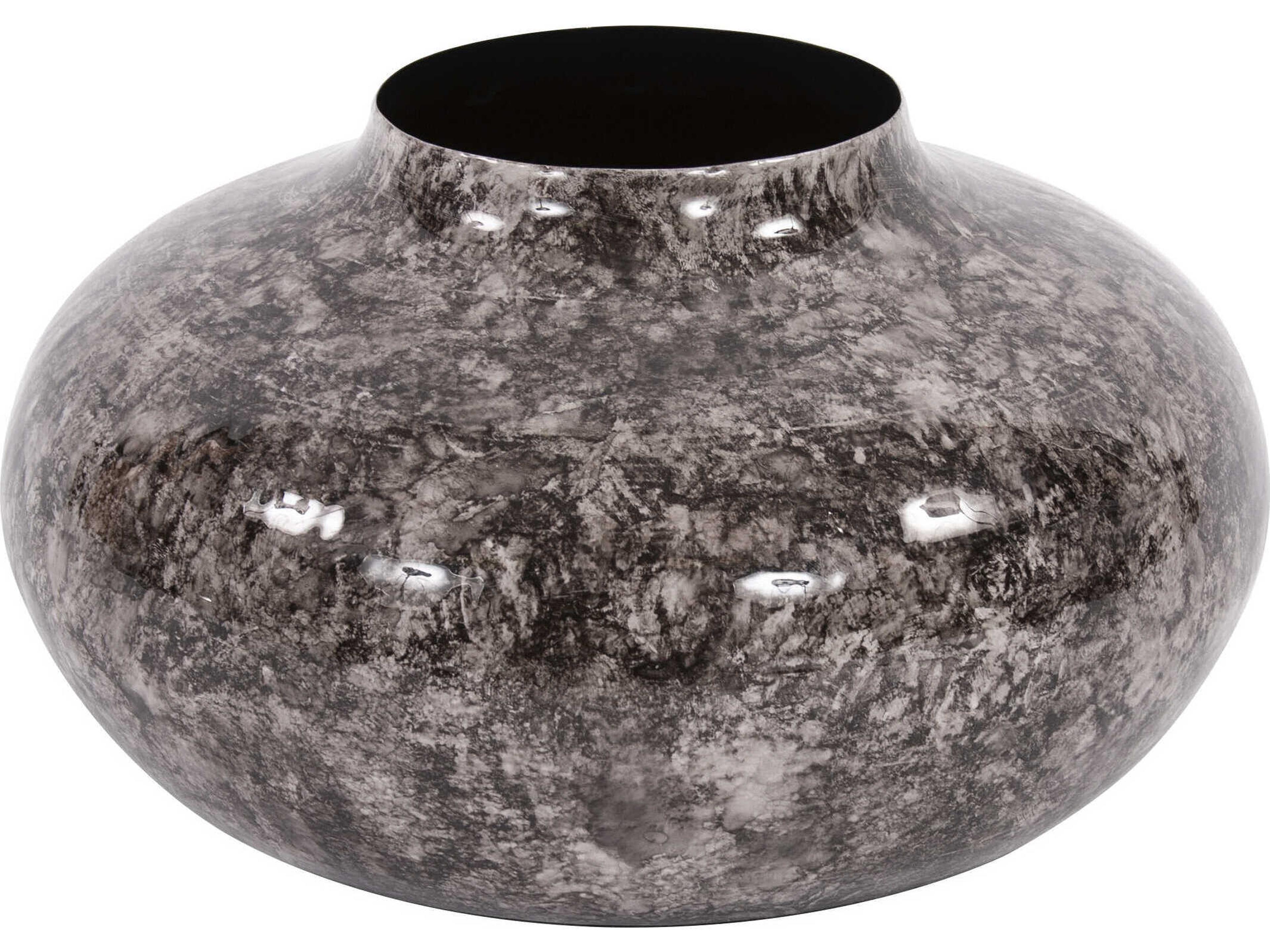 Howard Elliott Round Black Neutral Pod Vase