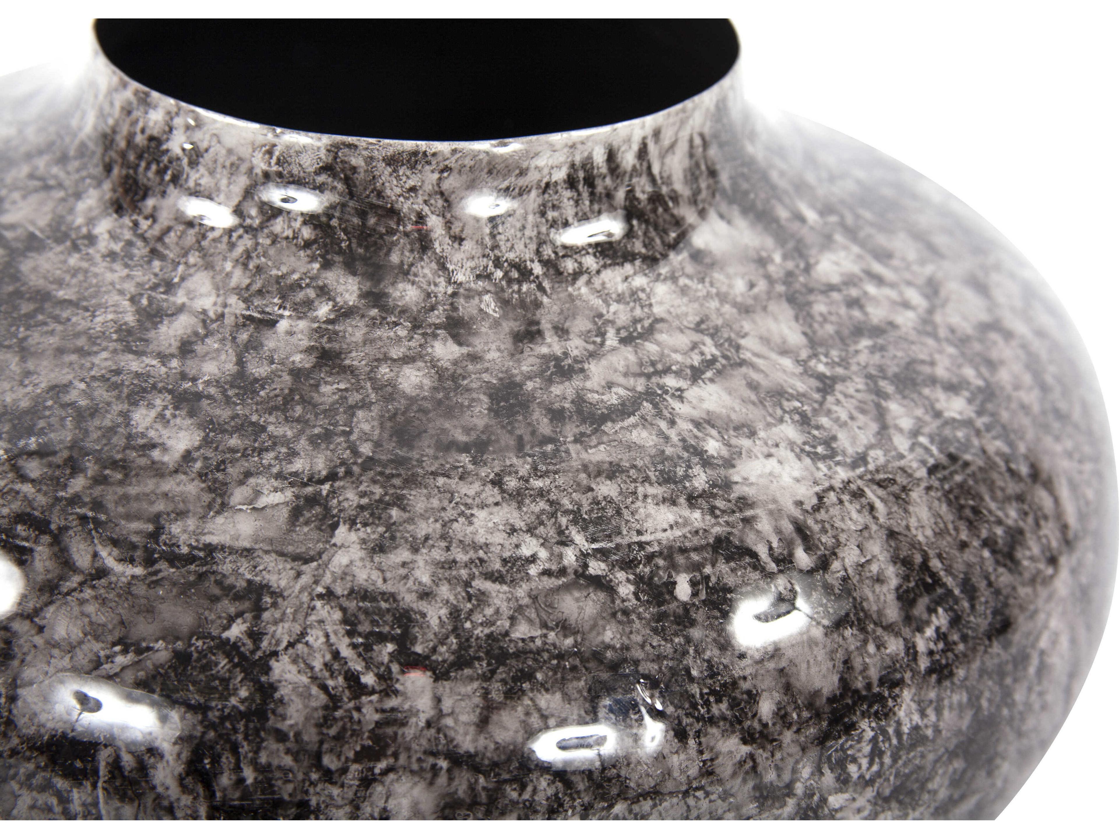 Howard Elliott Round Black Neutral Pod Vase