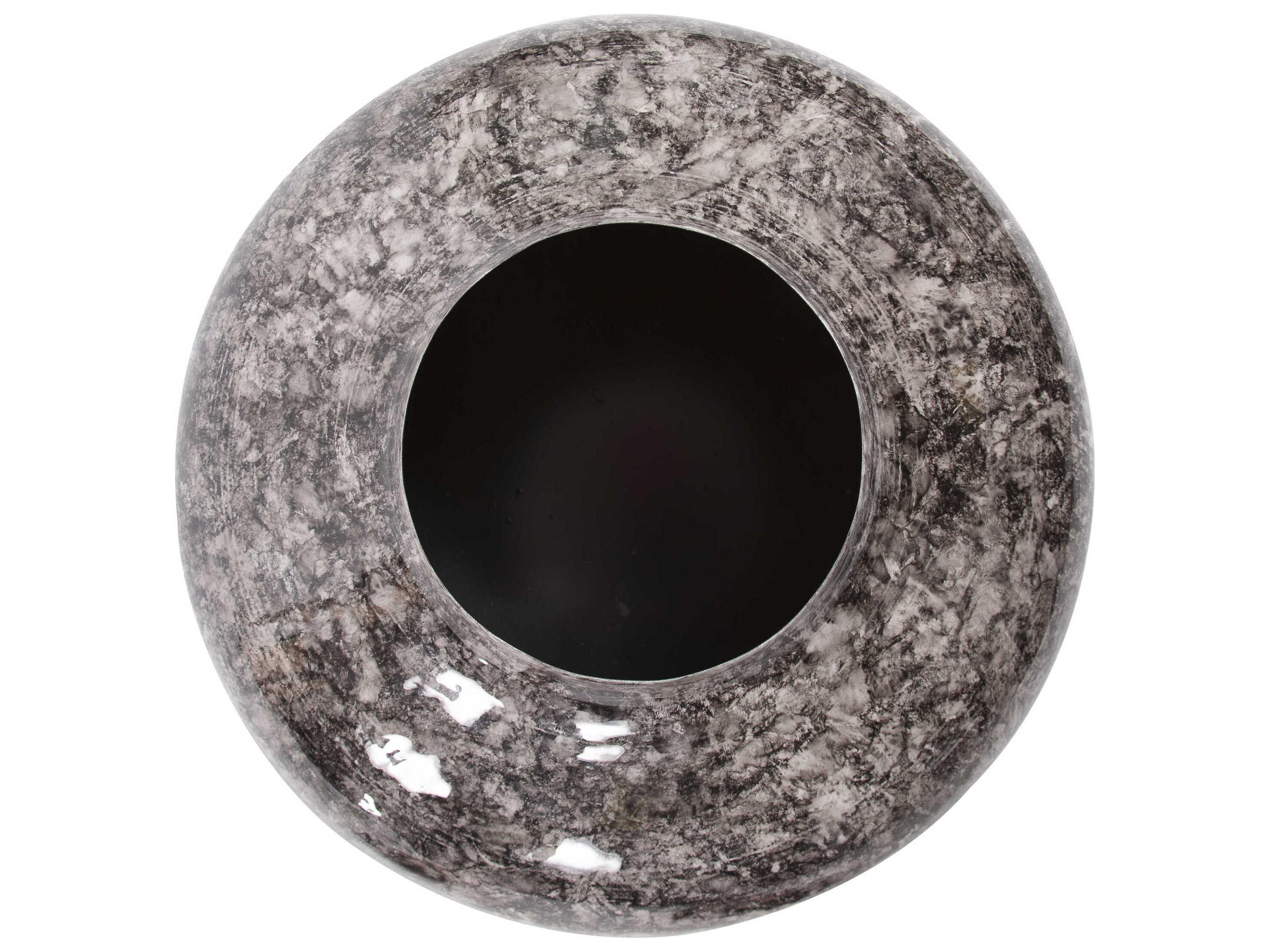 Howard Elliott Round Black Neutral Pod Vase
