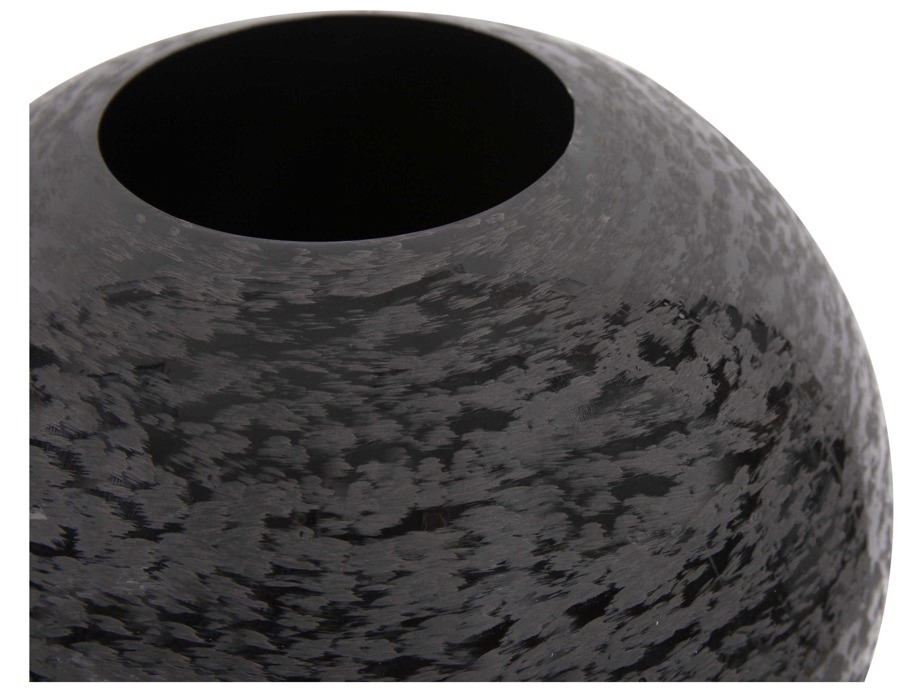 Howard Elliott Chiseled Black Globe Vase