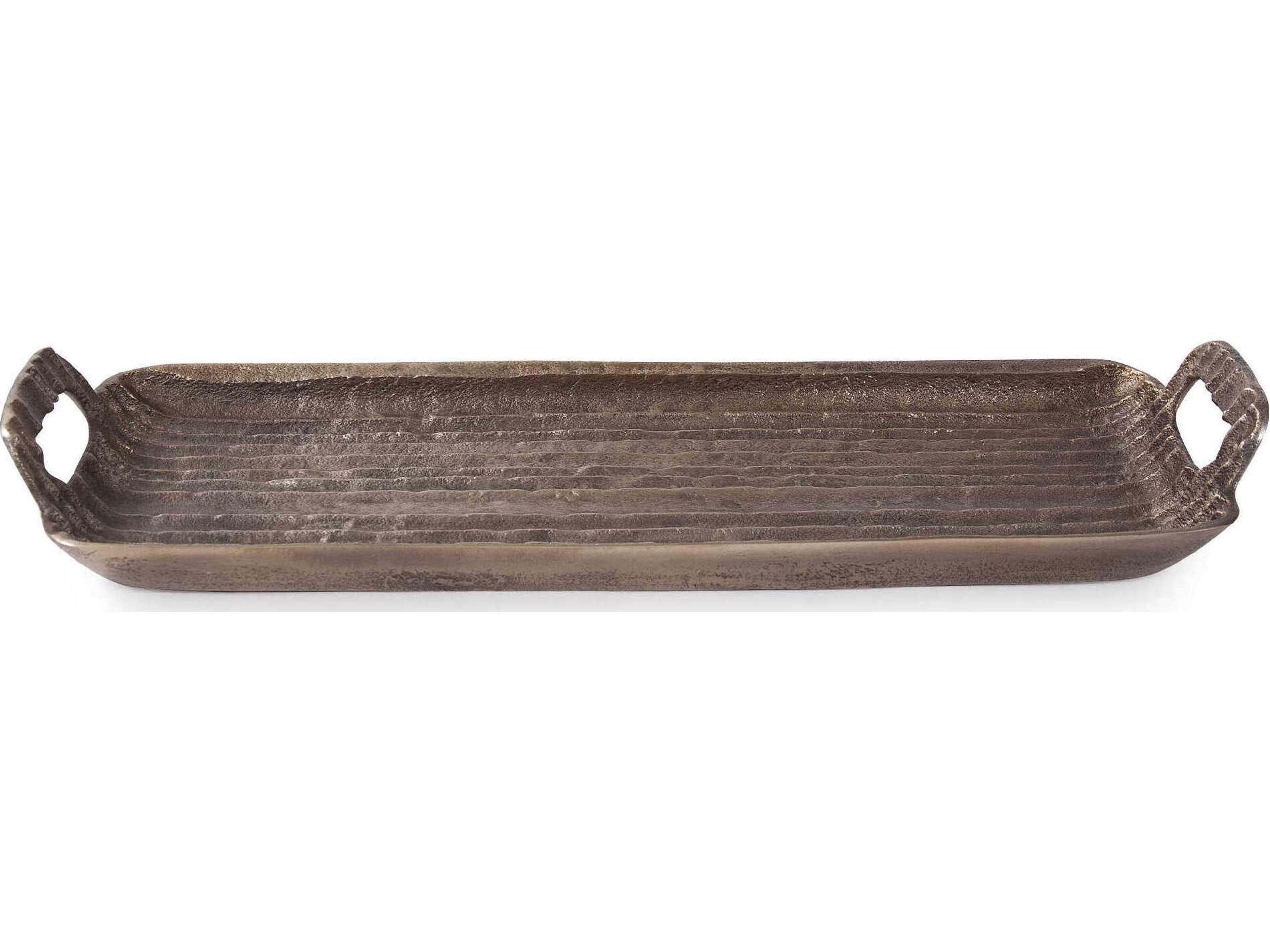 Howard Elliott Organic Grooved Bronze Serving Tray