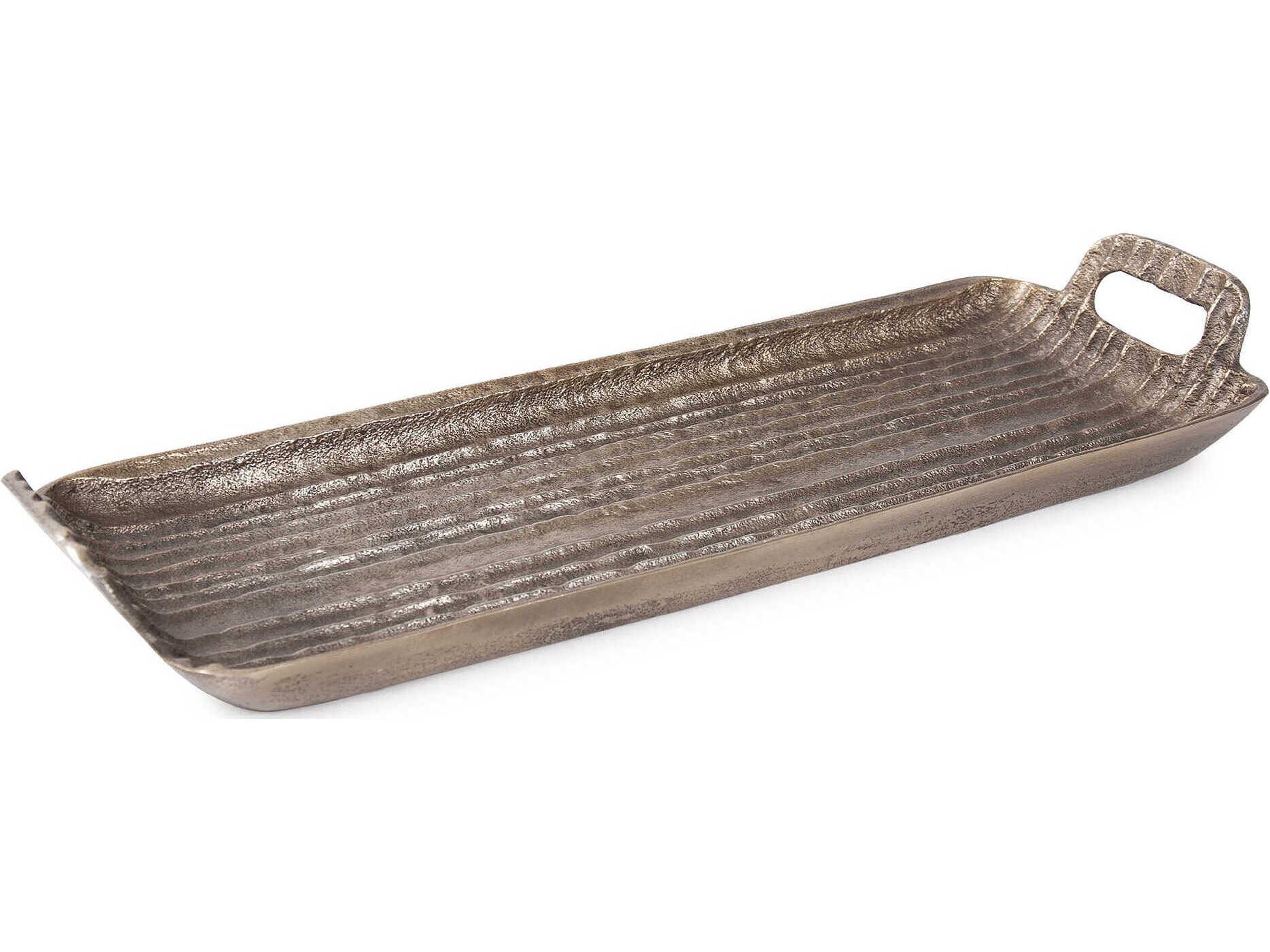 Howard Elliott Organic Grooved Bronze Serving Tray