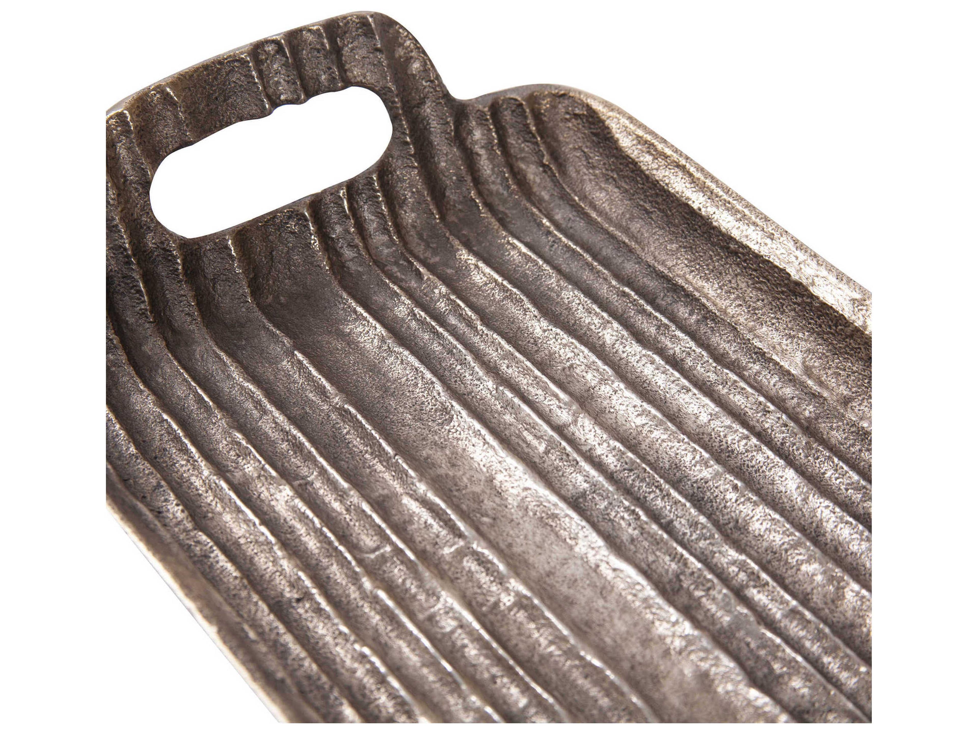 Howard Elliott Organic Grooved Bronze Serving Tray
