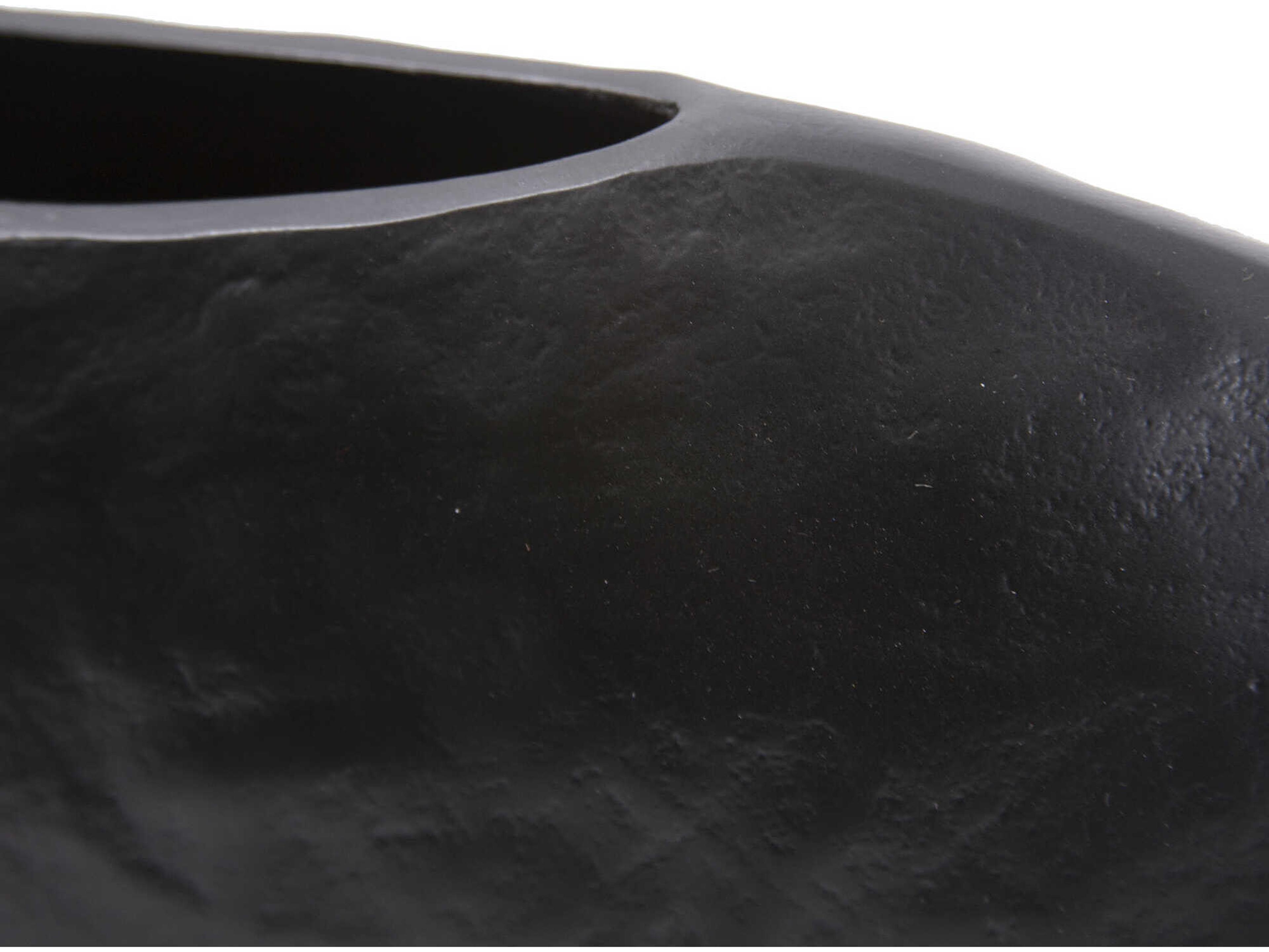 Howard Elliott Hammered Ebony Canoe Vase