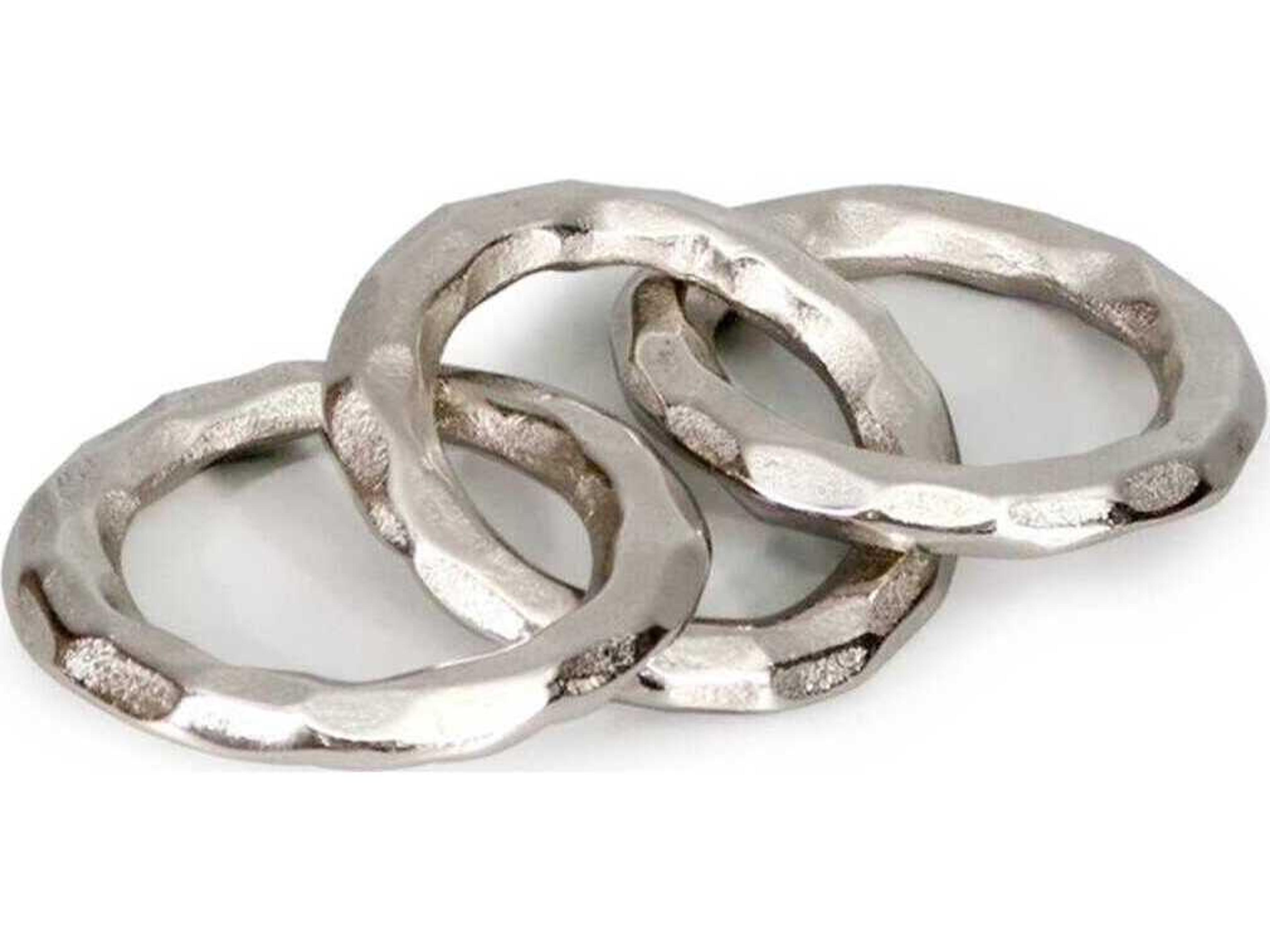 Bright Silver Castro Rings Sculpture