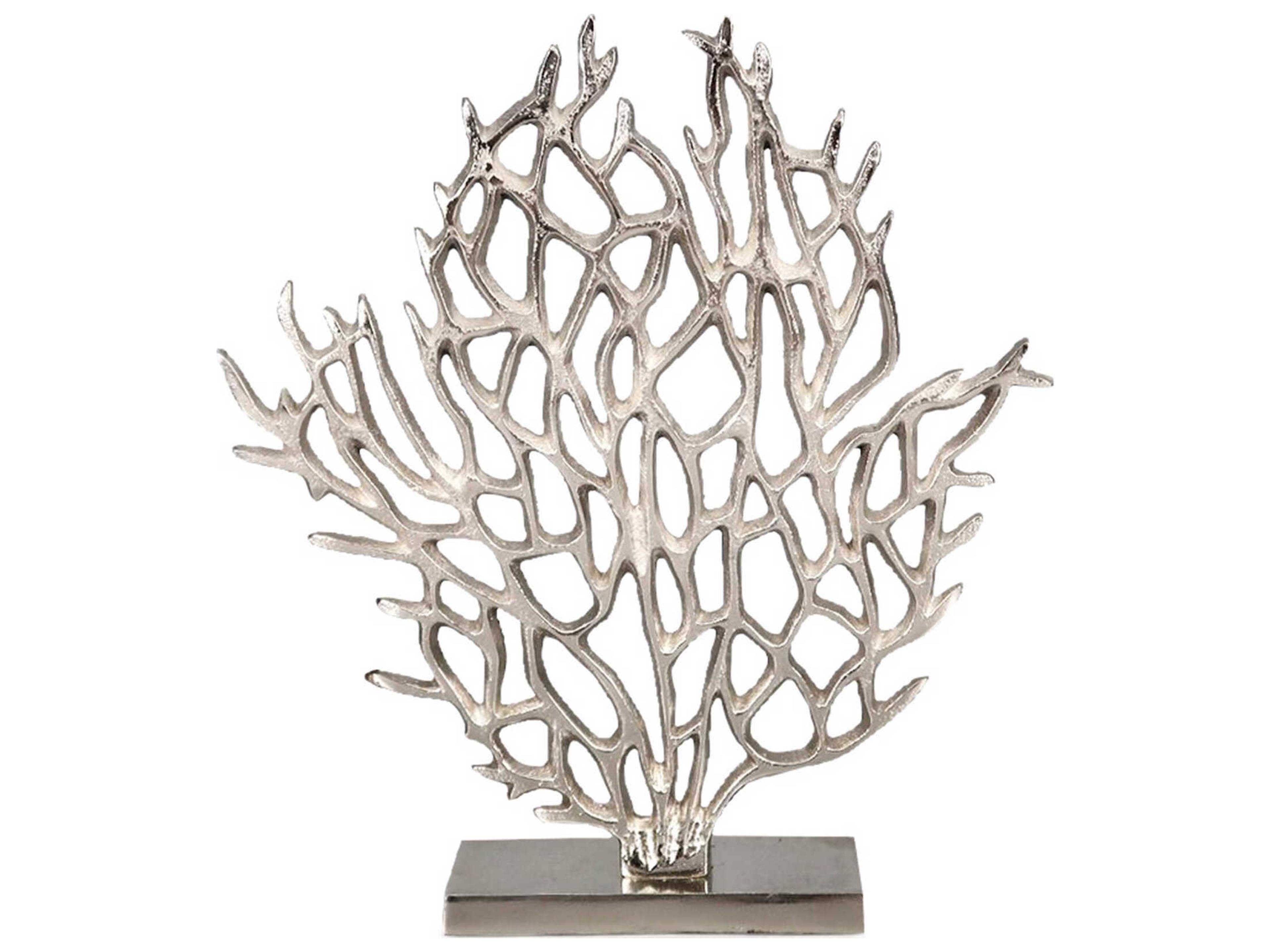 Bright Silver Study of Coral Sculpture