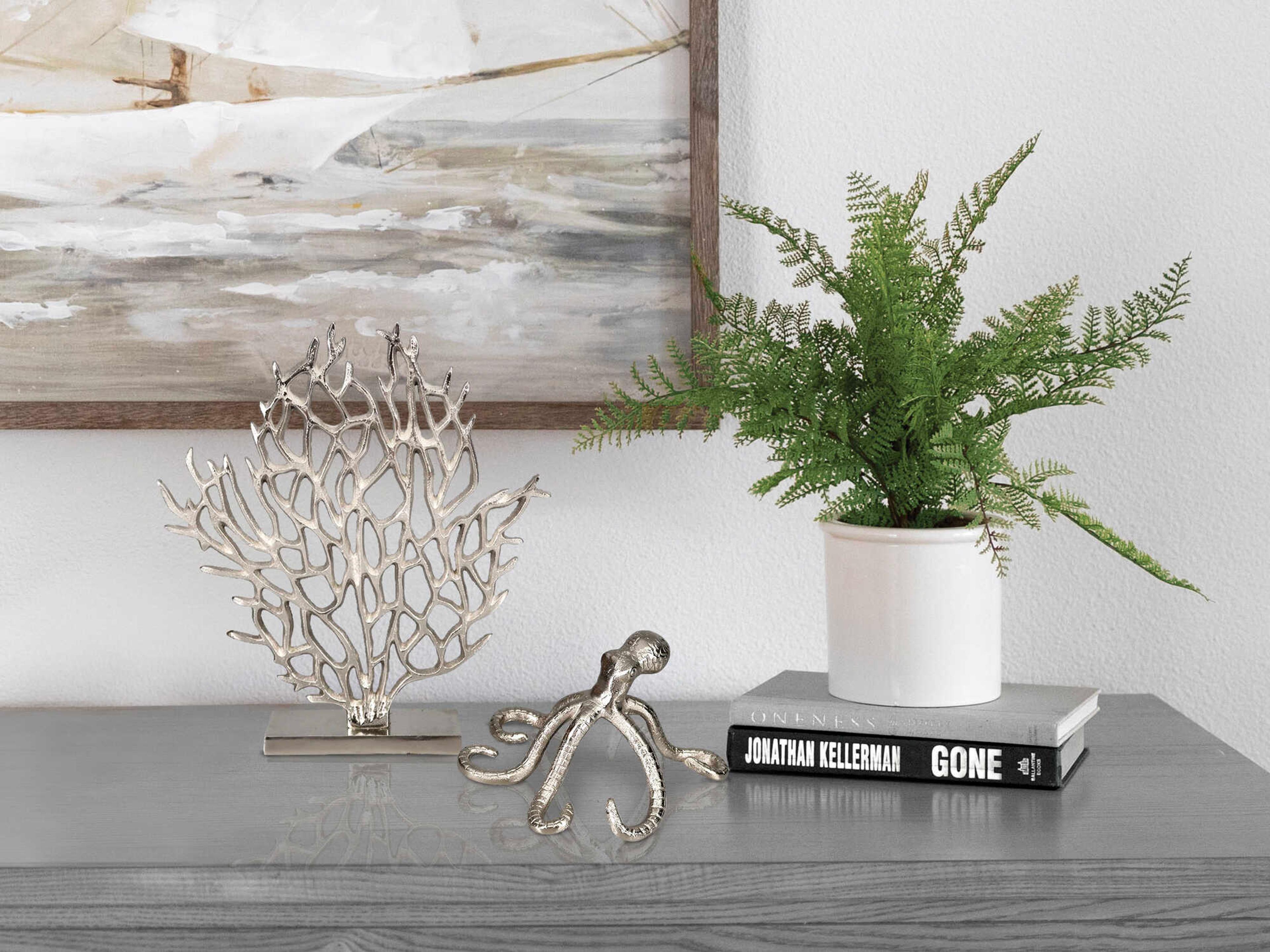 Howard Elliott Bright Silver Study of Coral Sculpture