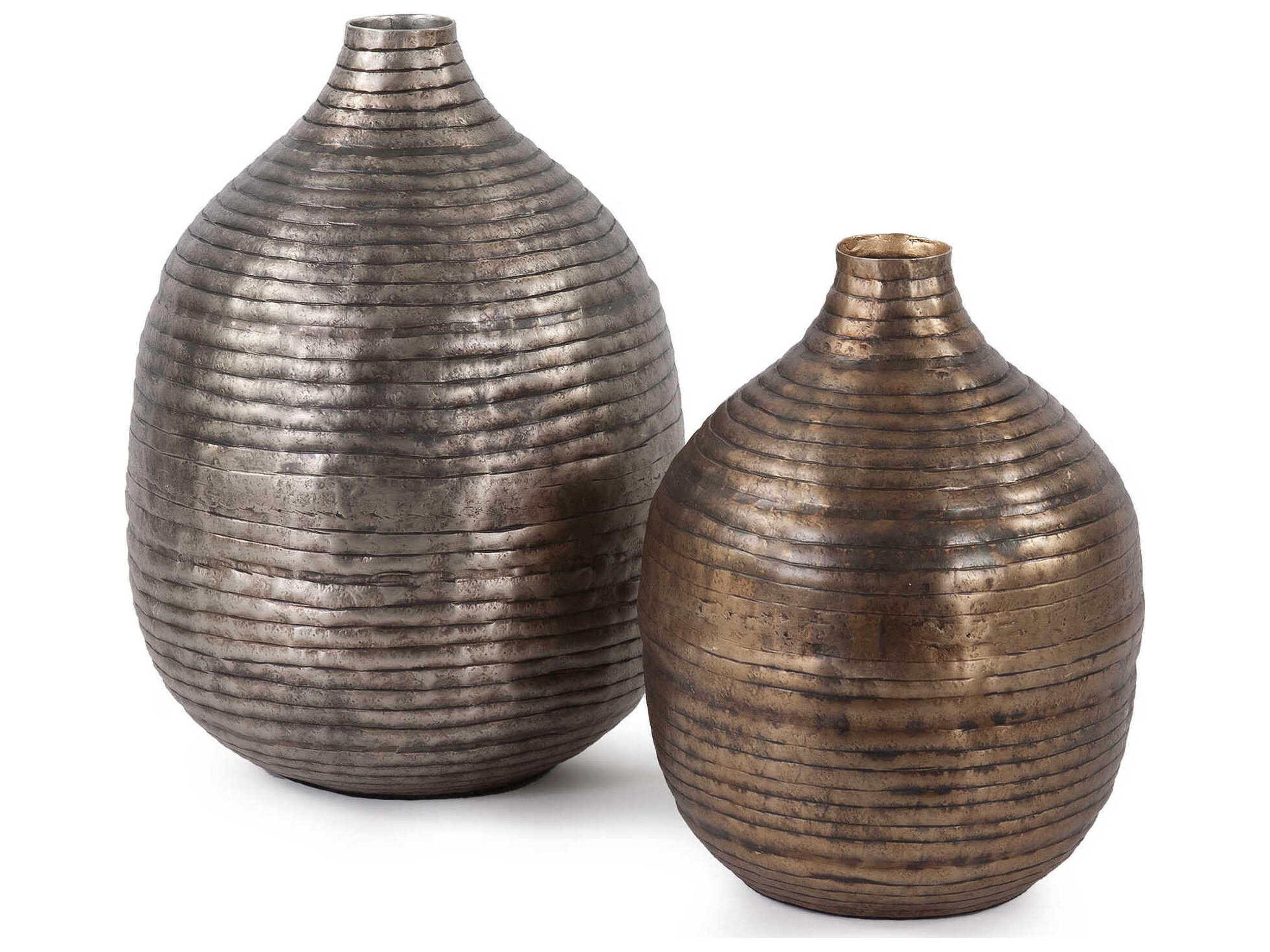 Howard Elliott Circlet Antique Gold Bottle Vase