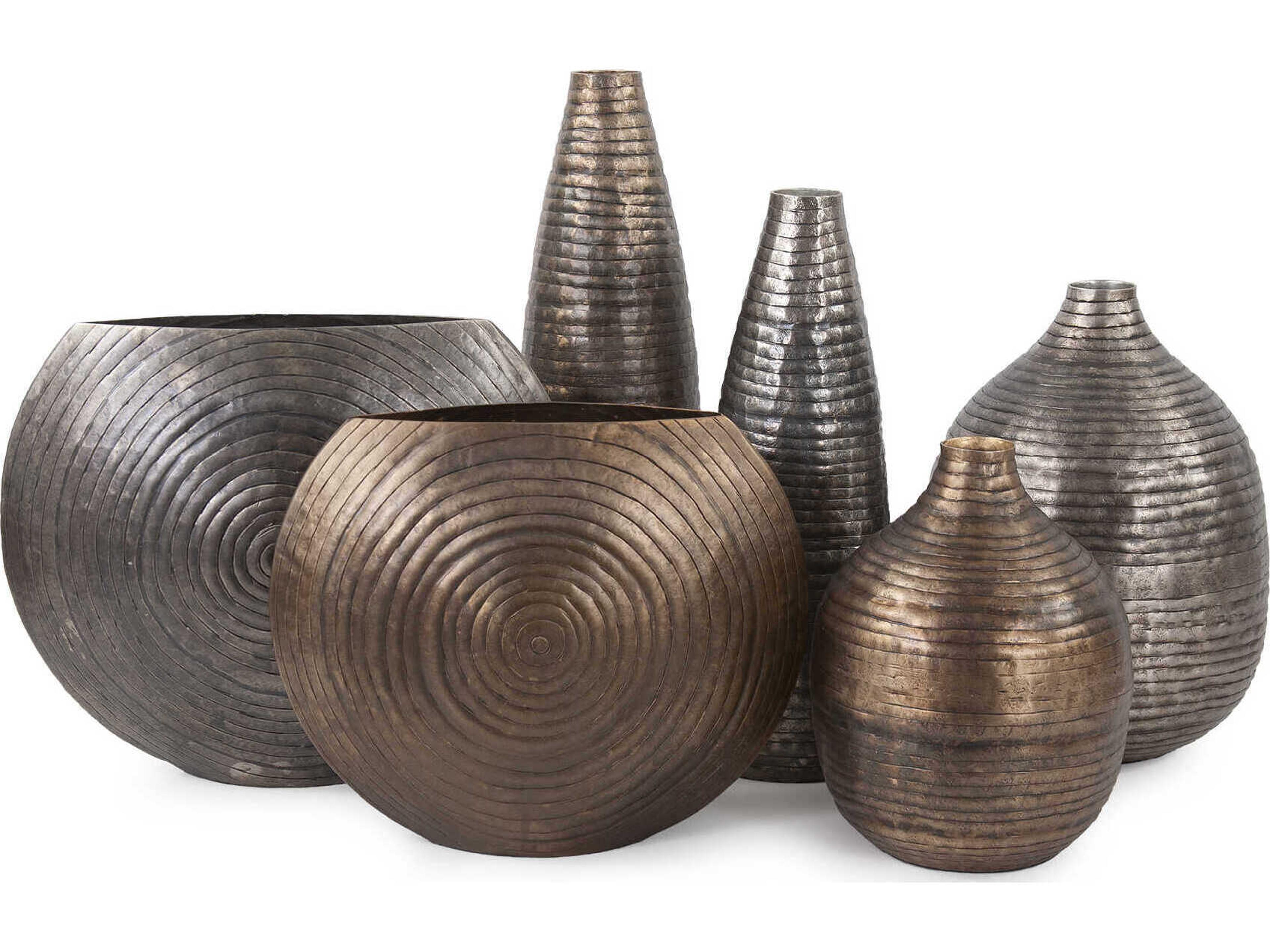 Howard Elliott Circlet Antique Gold Bottle Vase