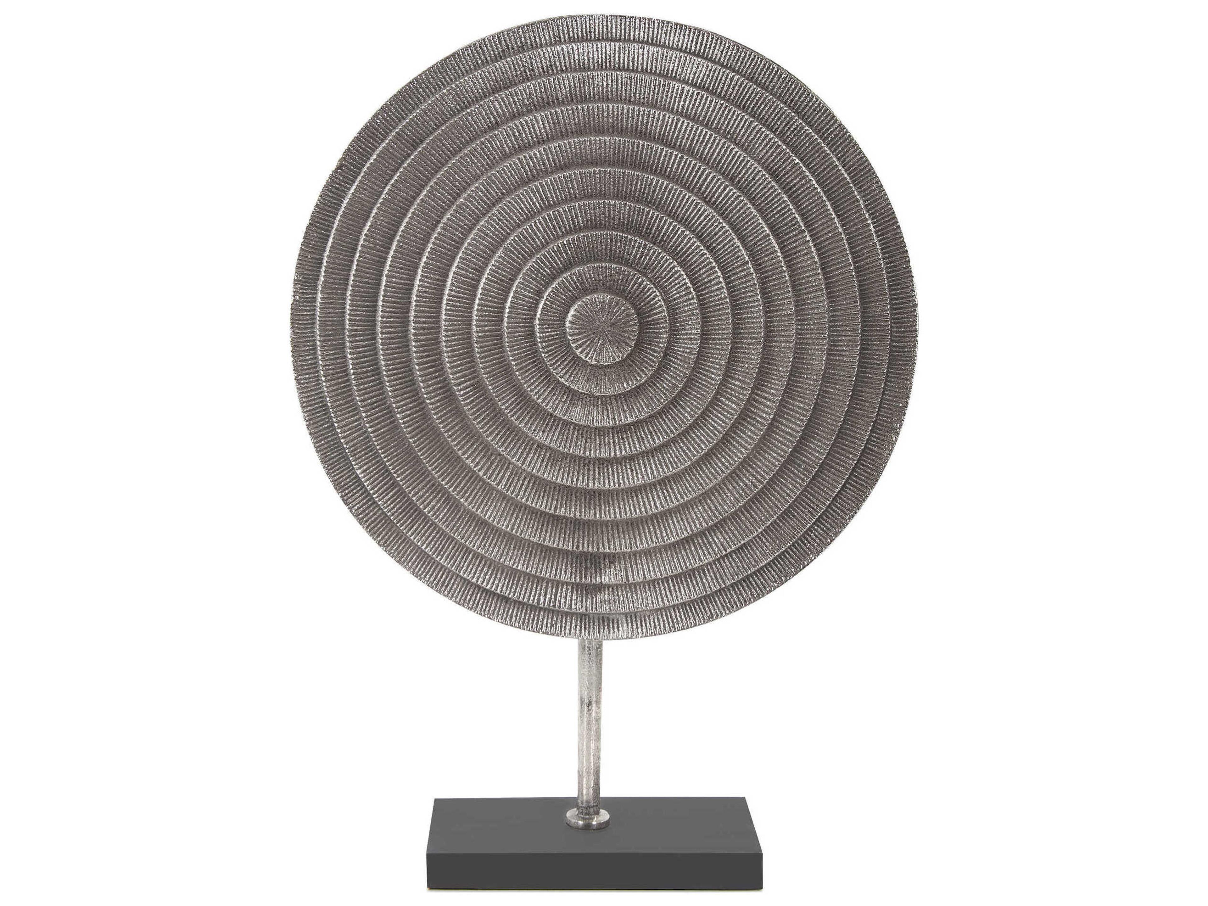 Howard Elliott Antique Silver Black Kilo Disc Sculpture