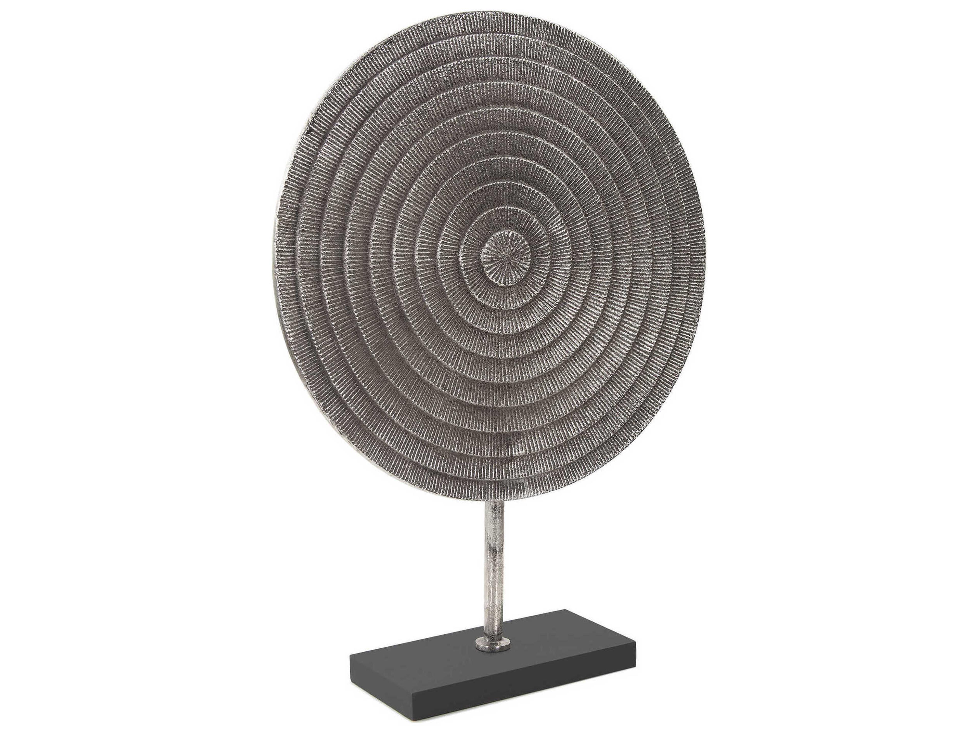 Howard Elliott Antique Silver Black Kilo Disc Sculpture