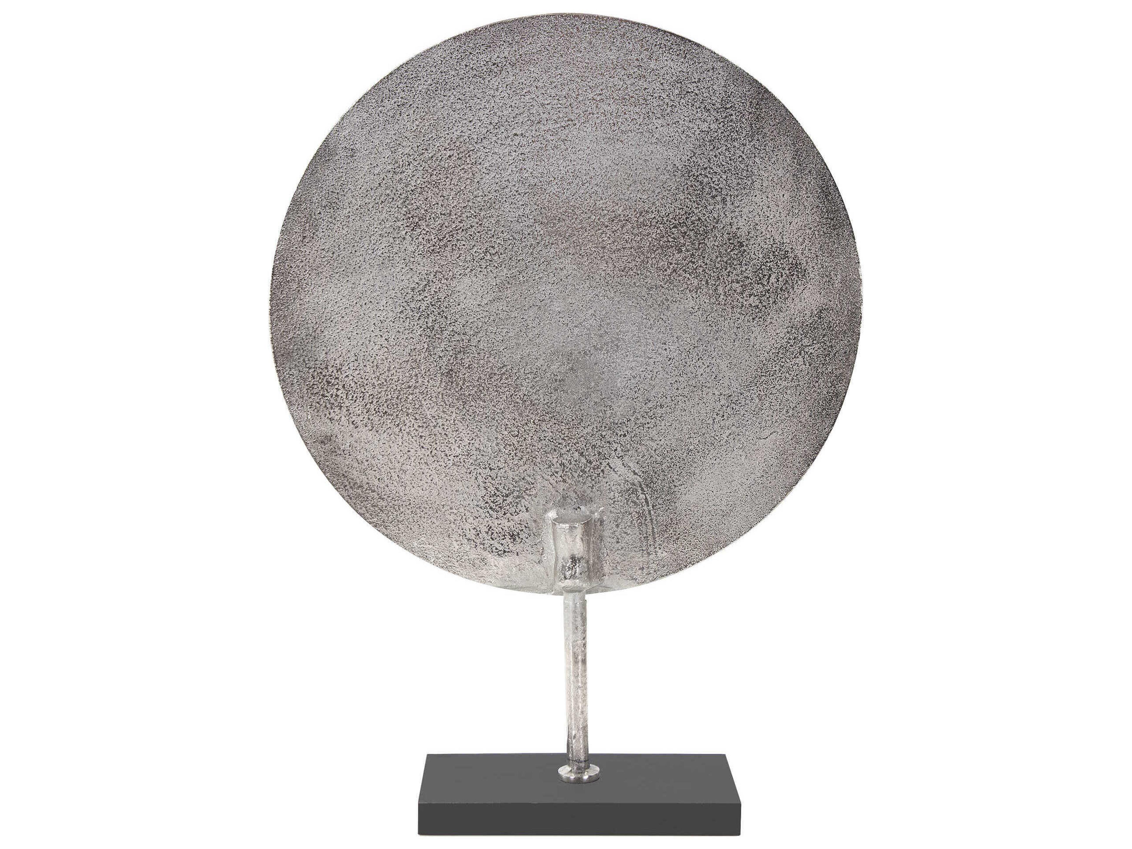 Howard Elliott Antique Silver Black Kilo Disc Sculpture