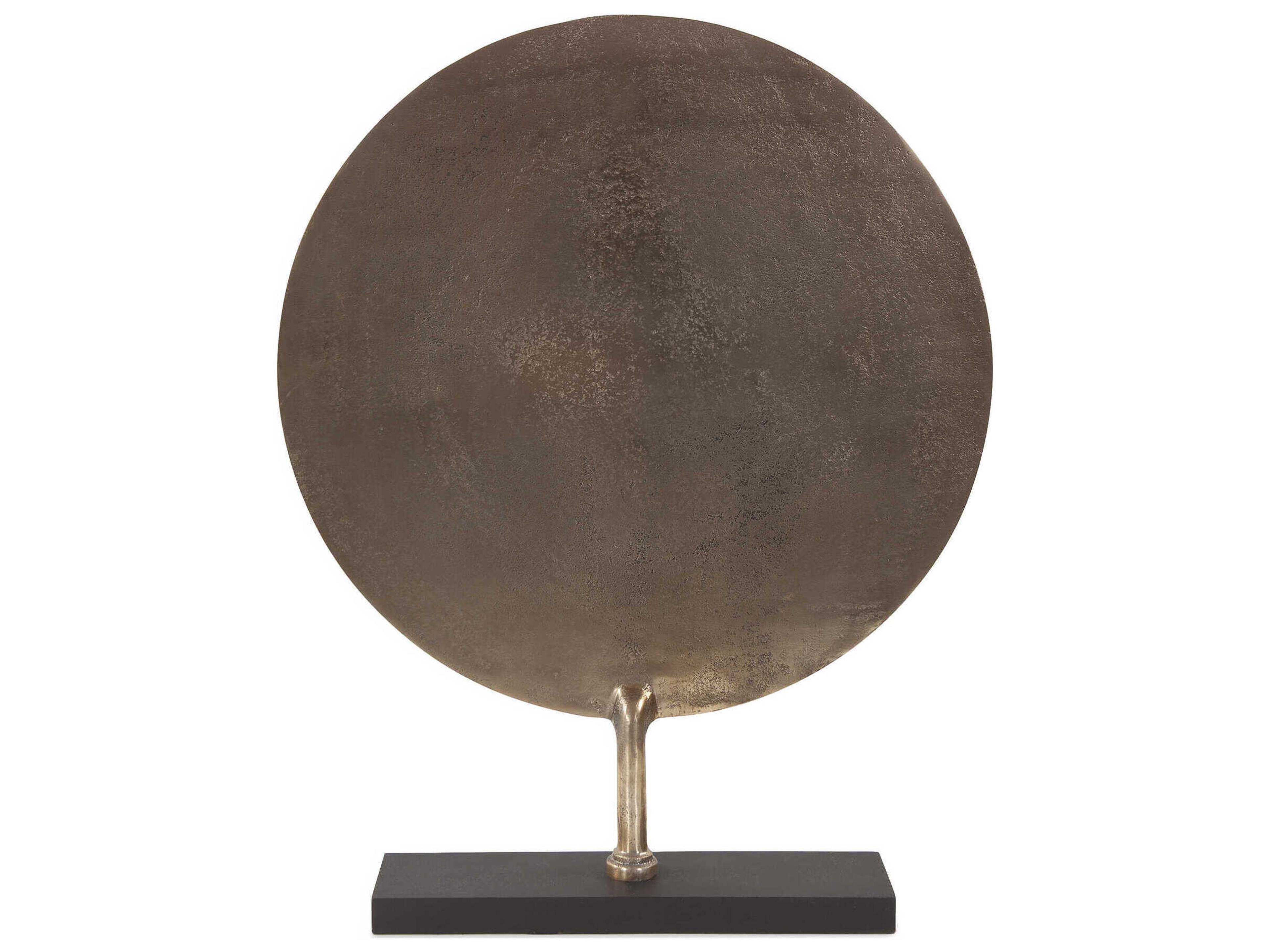 Howard Elliott Antique Gold Black Rings of Time Sculpture