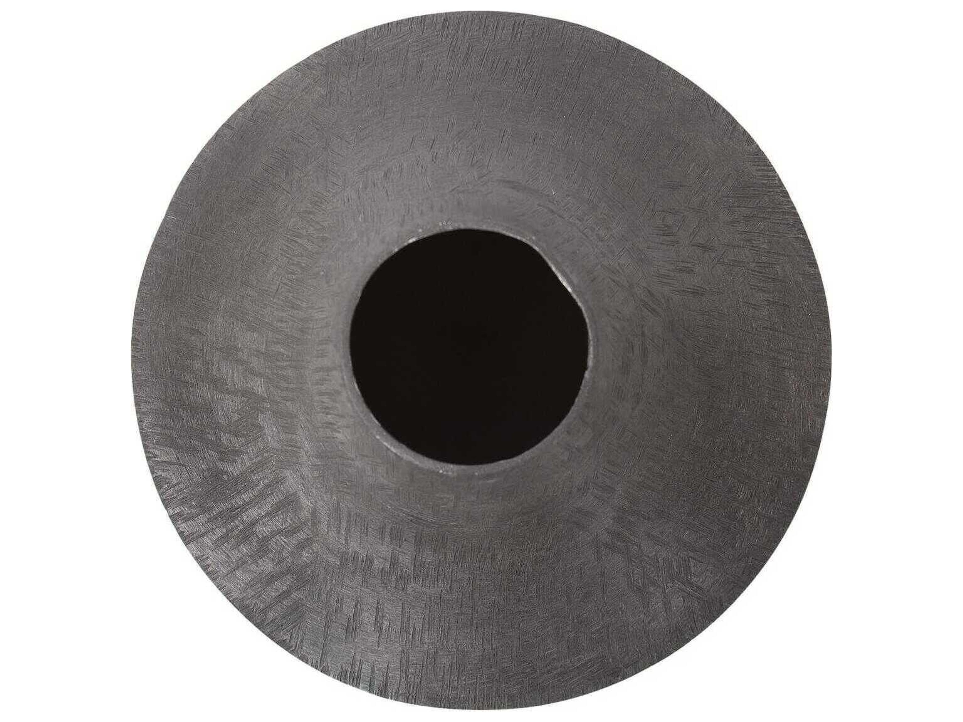 Howard Elliott Etched Crossways Graphite Curved Neck Vase