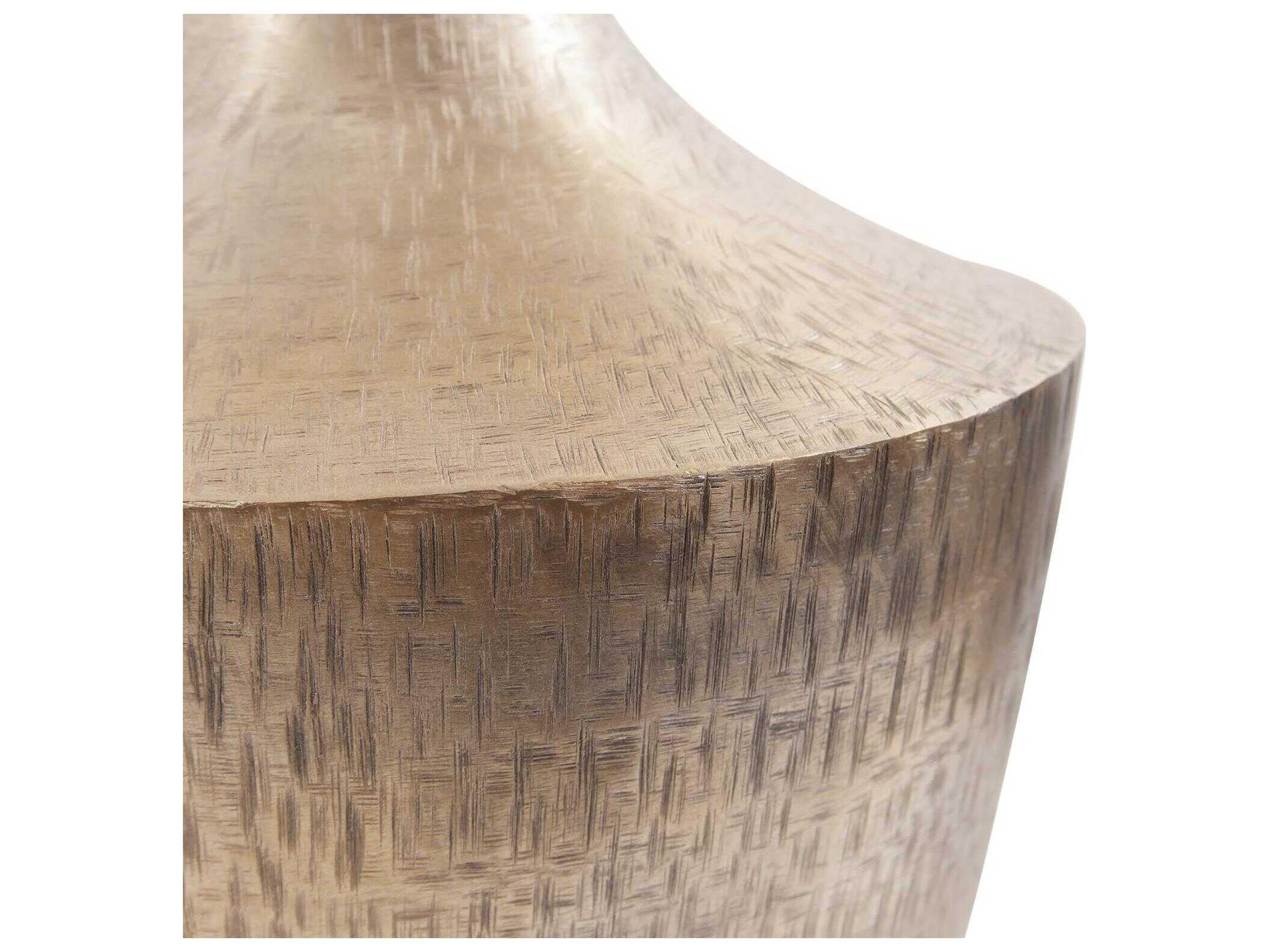 Howard Elliott Etched Crossways Champagne Curved Neck Vase