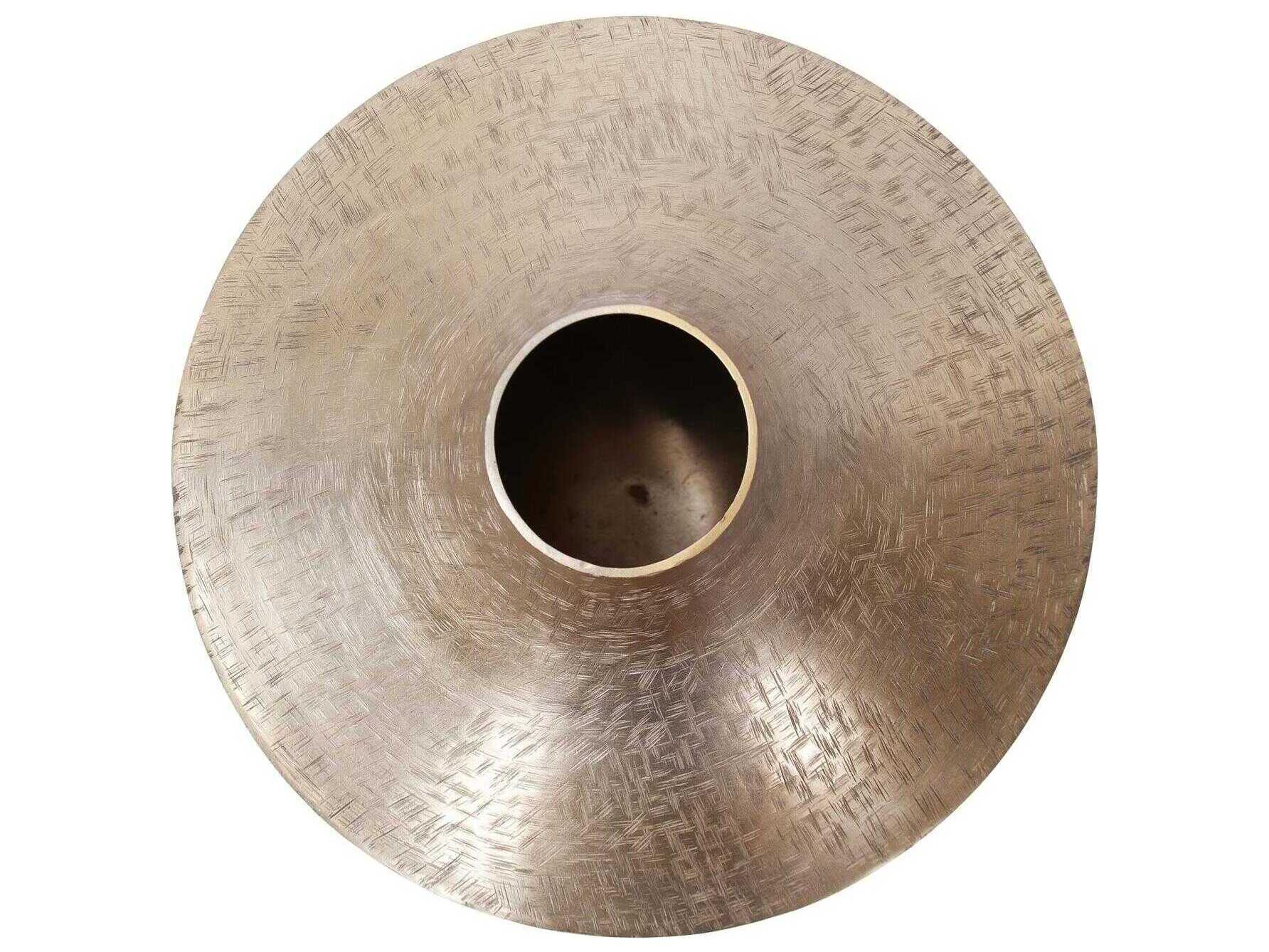 Howard Elliott Etched Crossways Champagne Curved Neck Vase