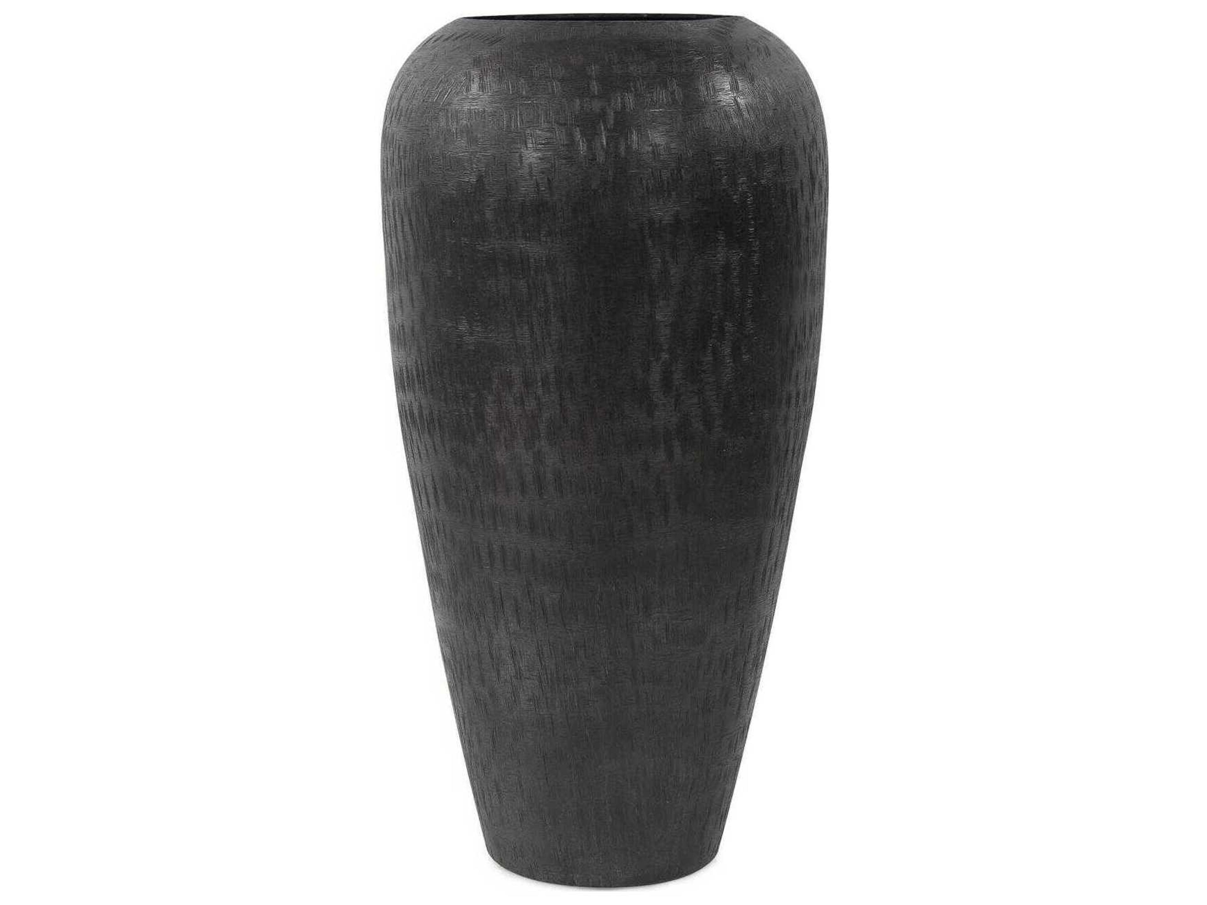 Etched Crossways Graphite Classic Torpedo Vase