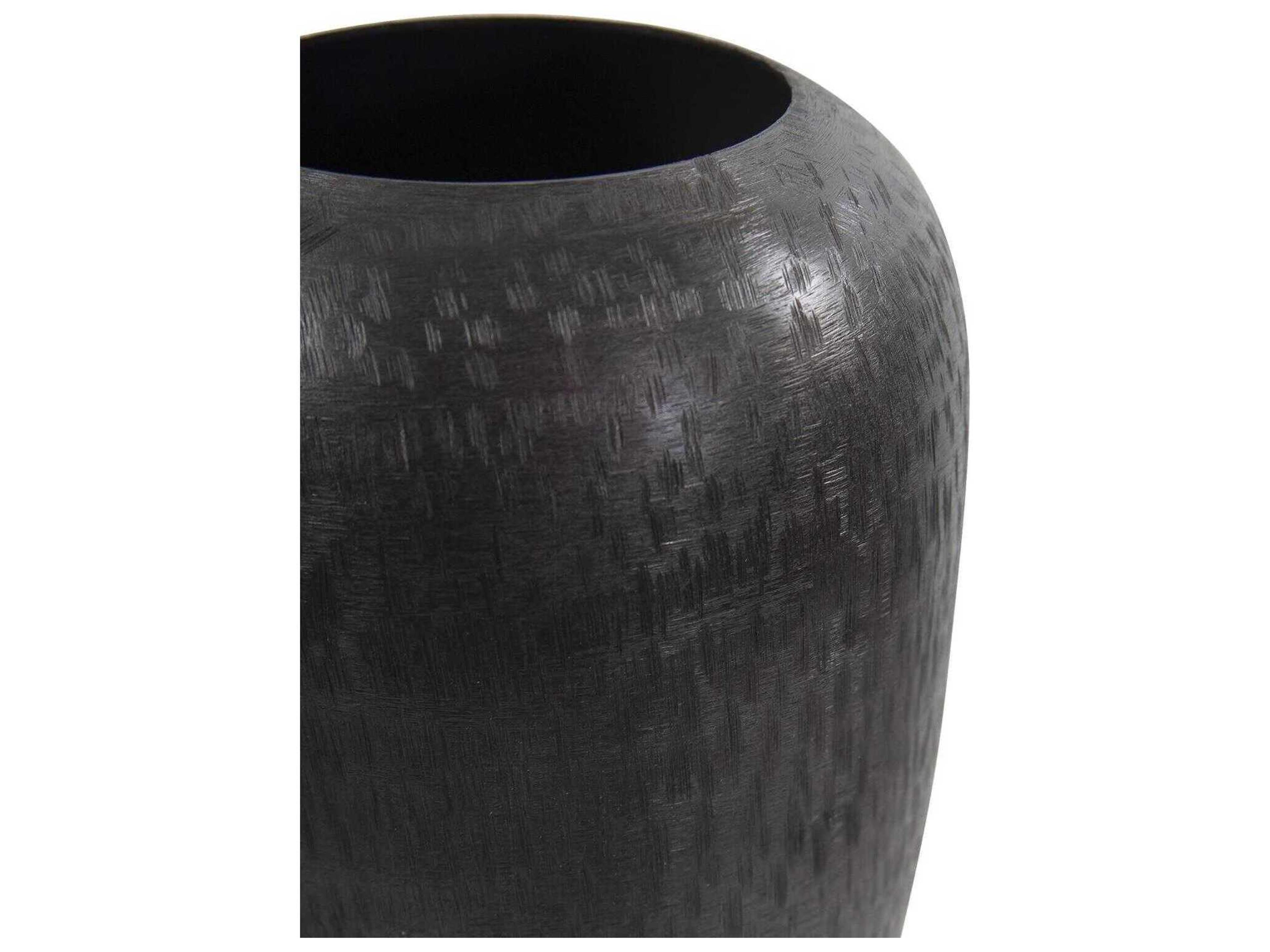 Howard Elliott Etched Crossways Graphite Classic Torpedo Vase