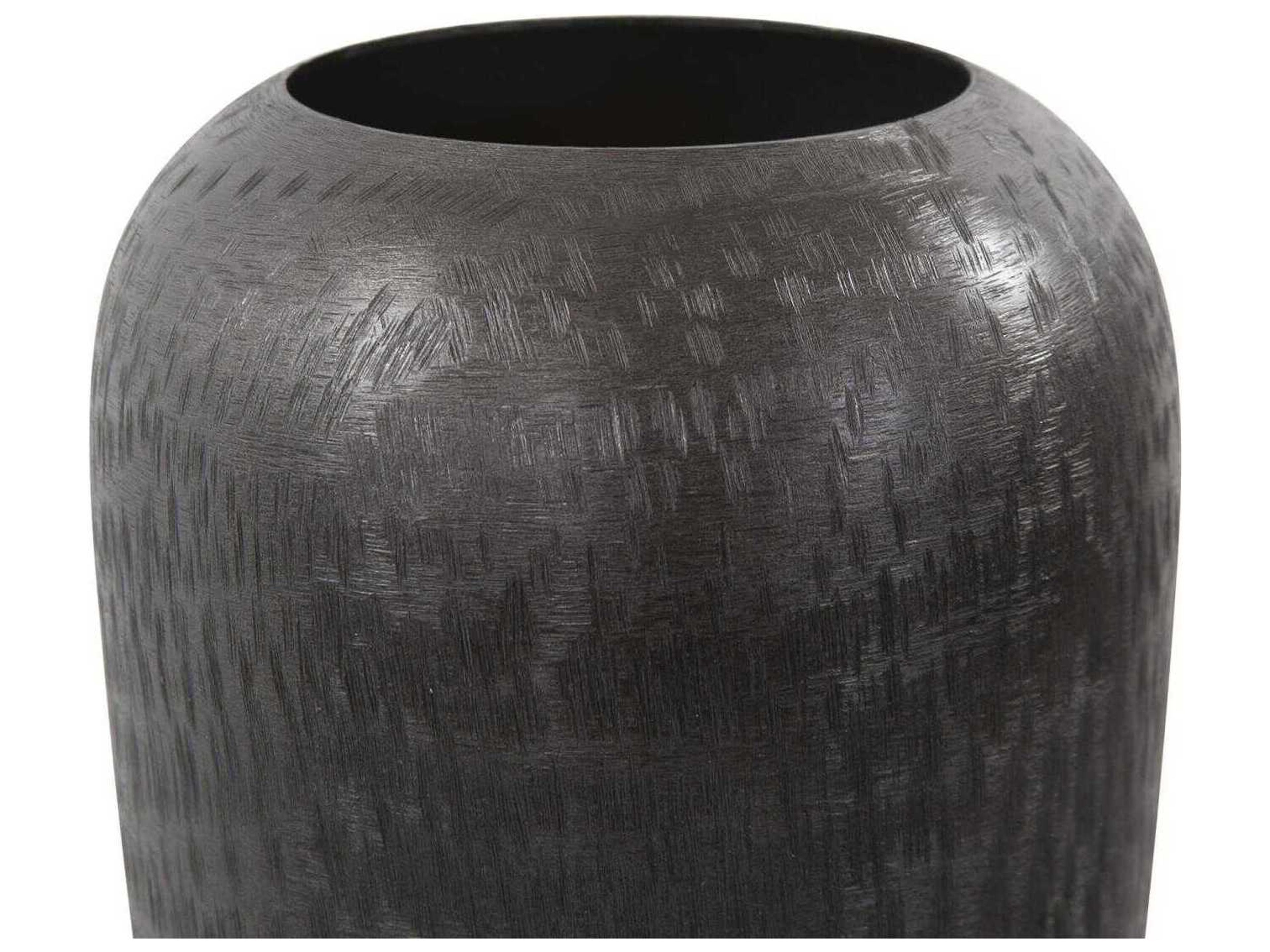 Howard Elliott Etched Crossways Graphite Classic Torpedo Vase