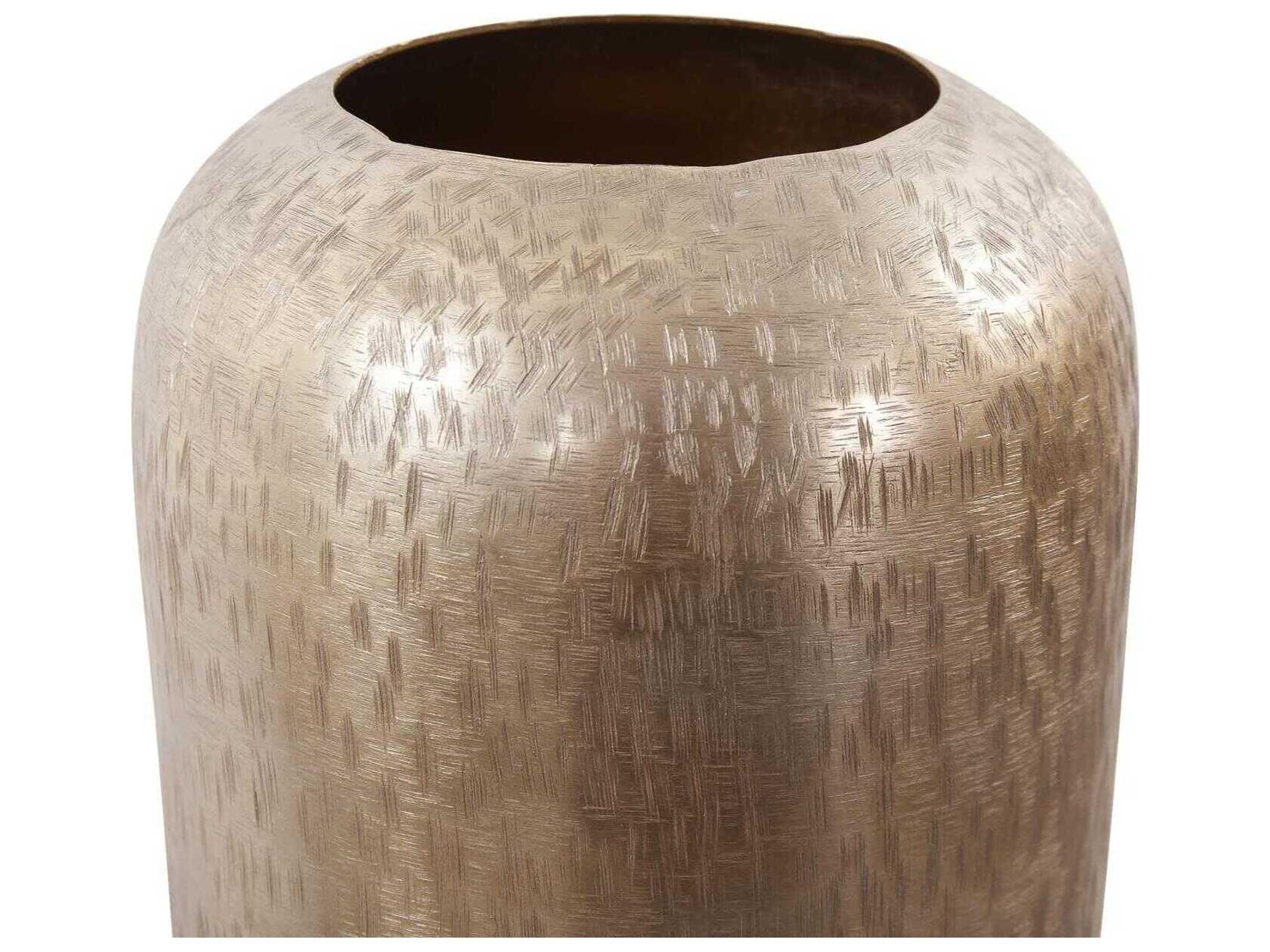 Howard Elliott Etched Crossways Champagne Classic Torpedo Vase