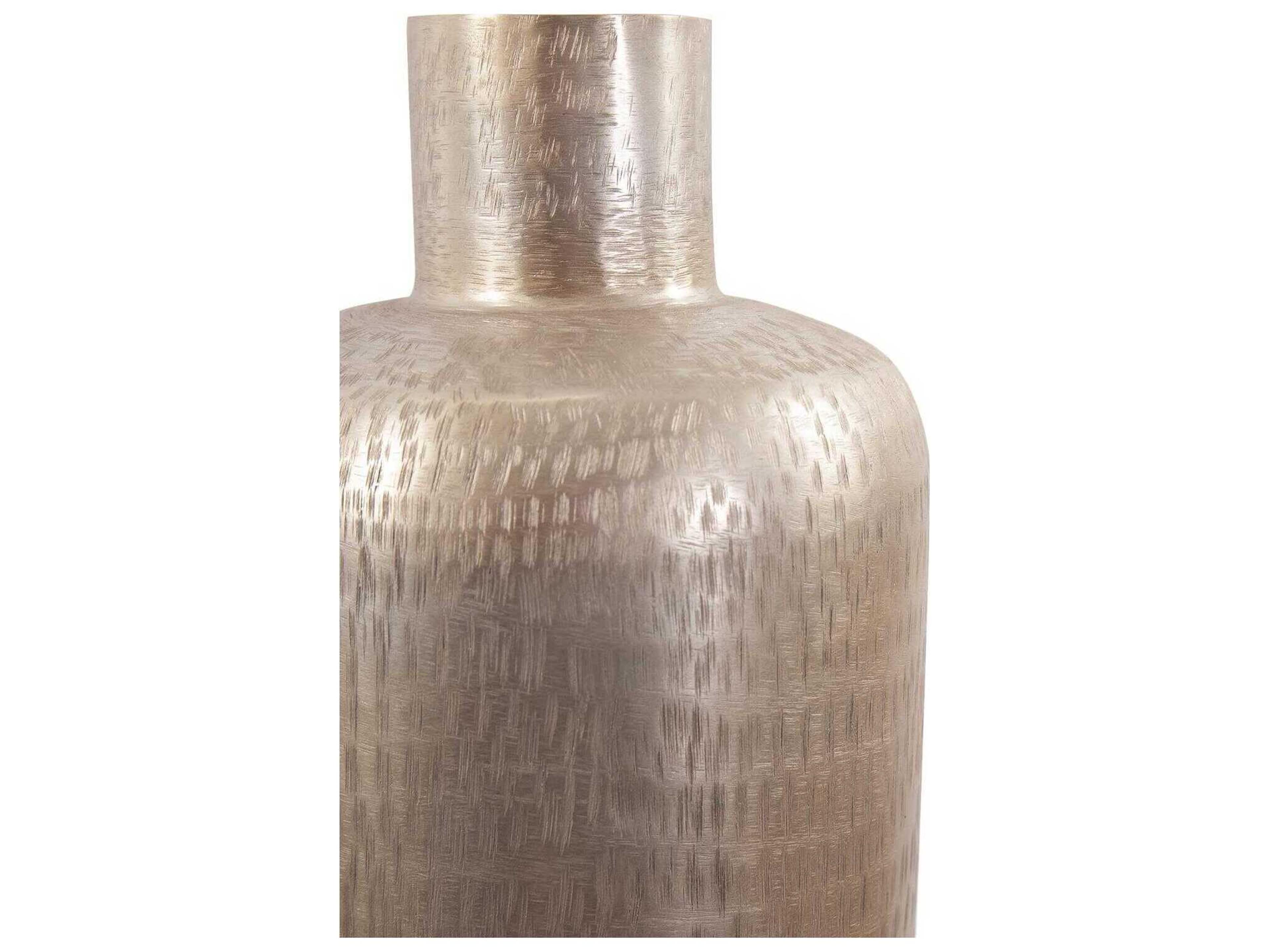 Howard Elliott Etched Crossways Champagne Short Neck Bottle Vase