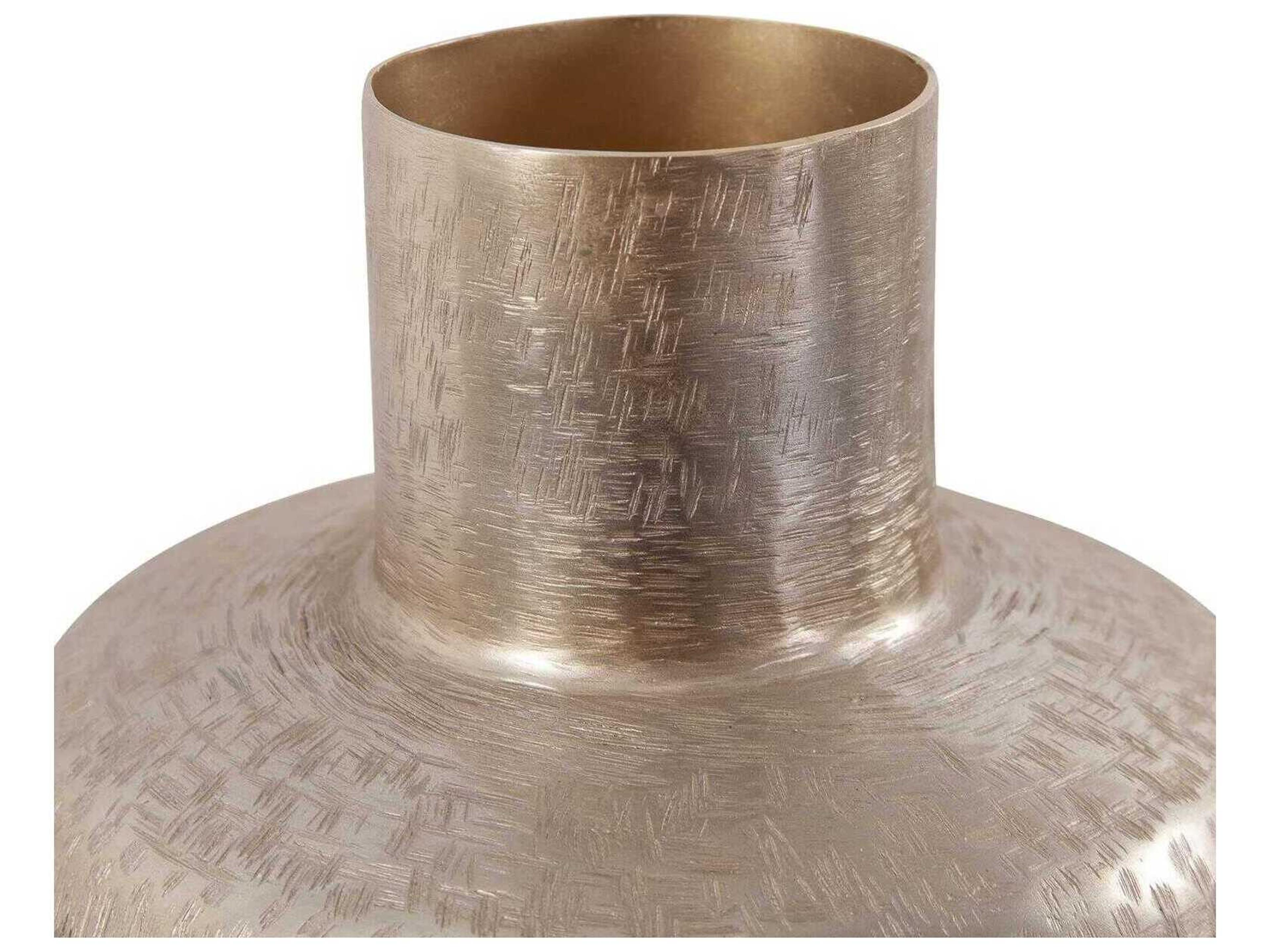 Howard Elliott Etched Crossways Champagne Short Neck Bottle Vase