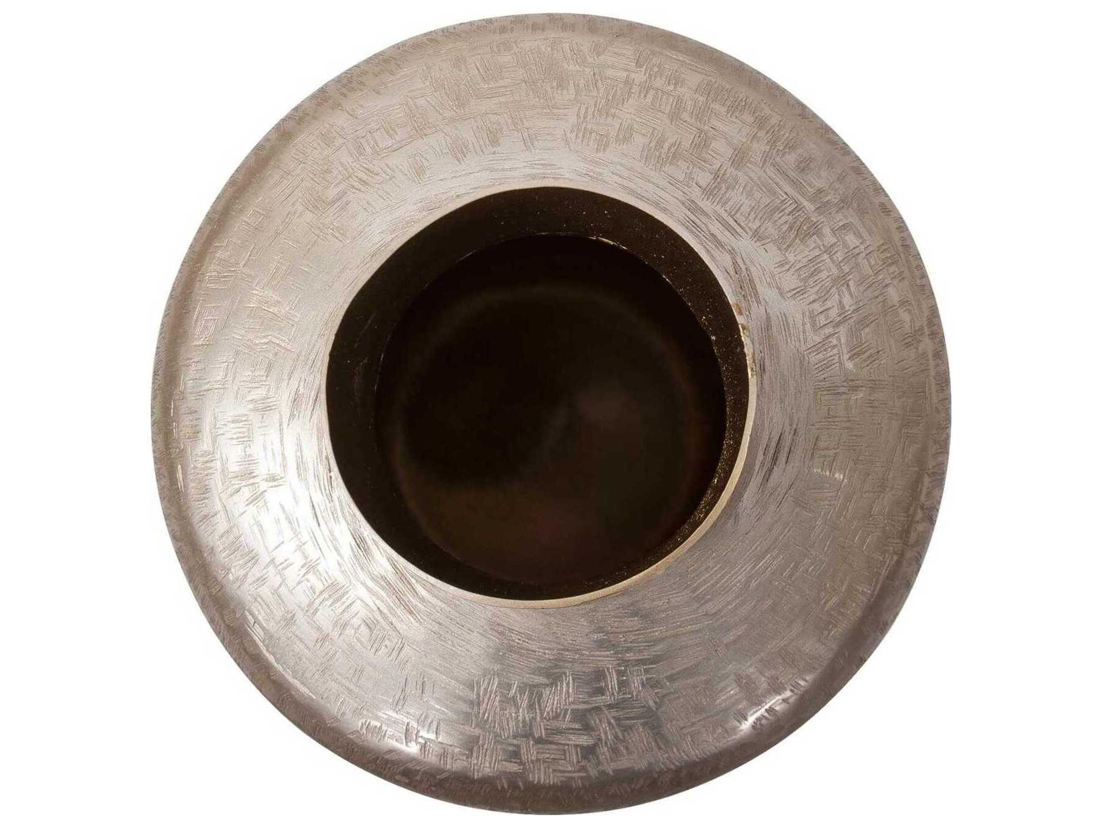 Howard Elliott Etched Crossways Champagne Short Neck Bottle Vase