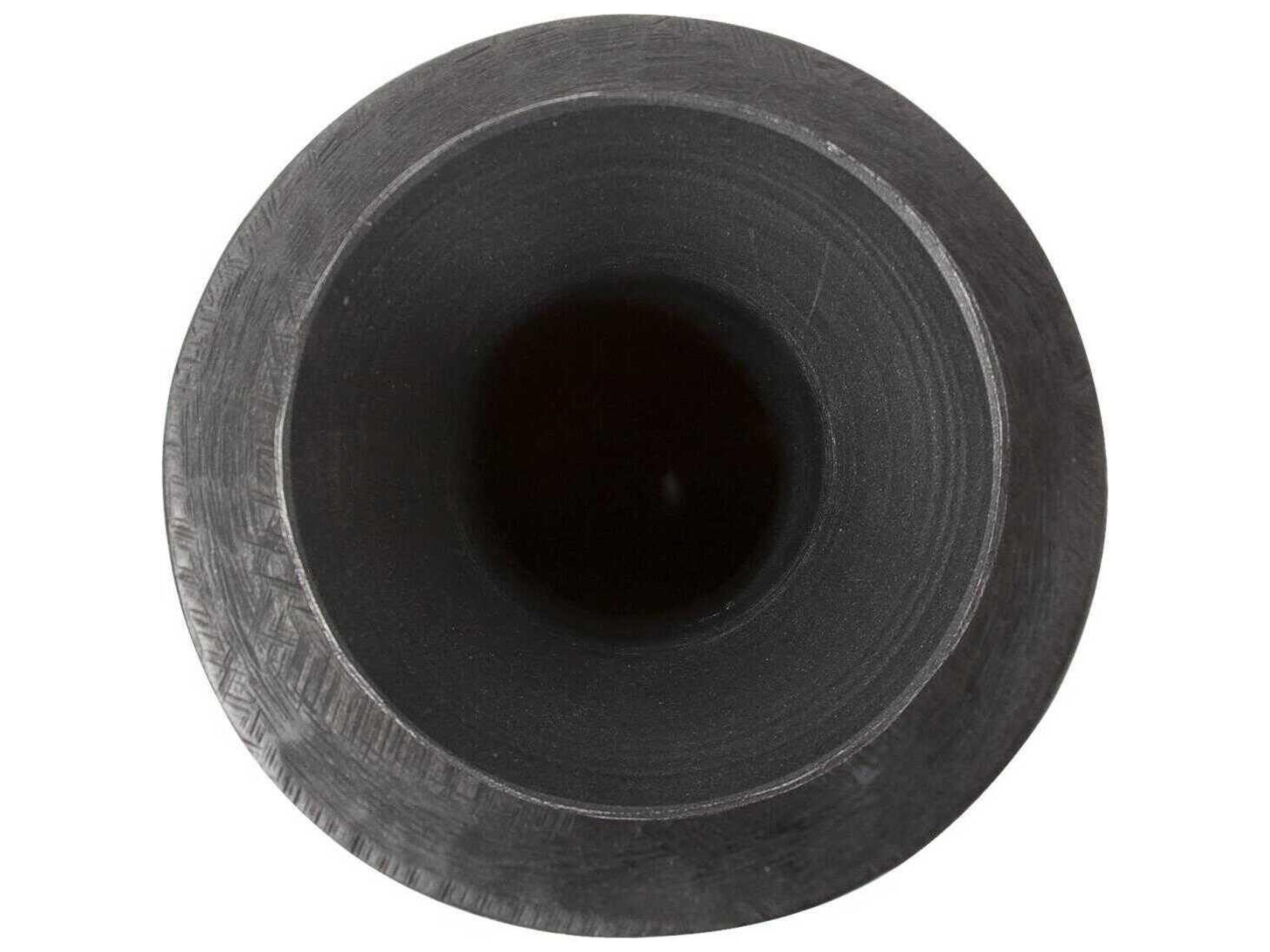 Howard Elliott Etched Crossways Graphite Flared Neck Vase