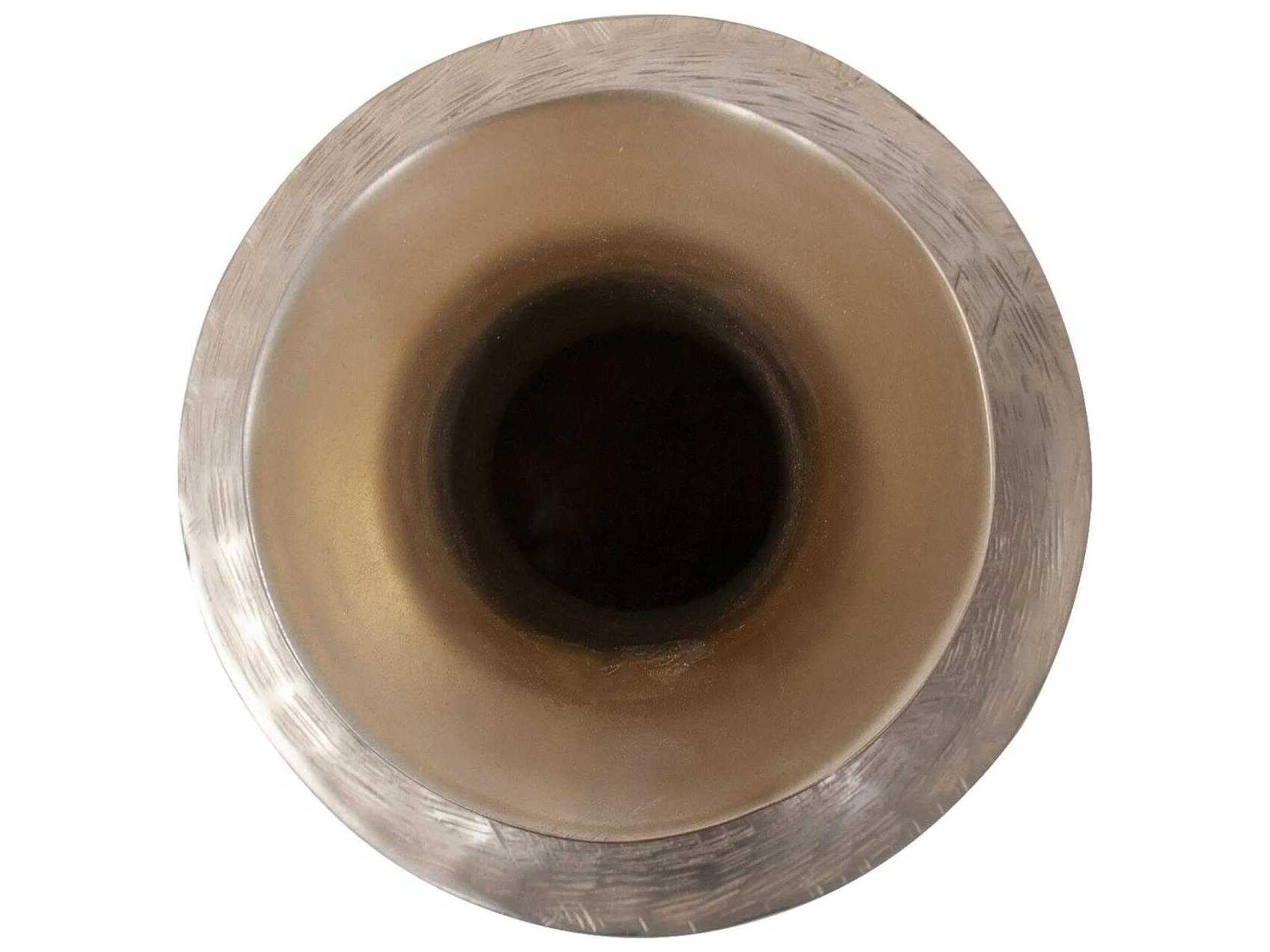 Howard Elliott Etched Crossways Champagne Flared Neck Vase