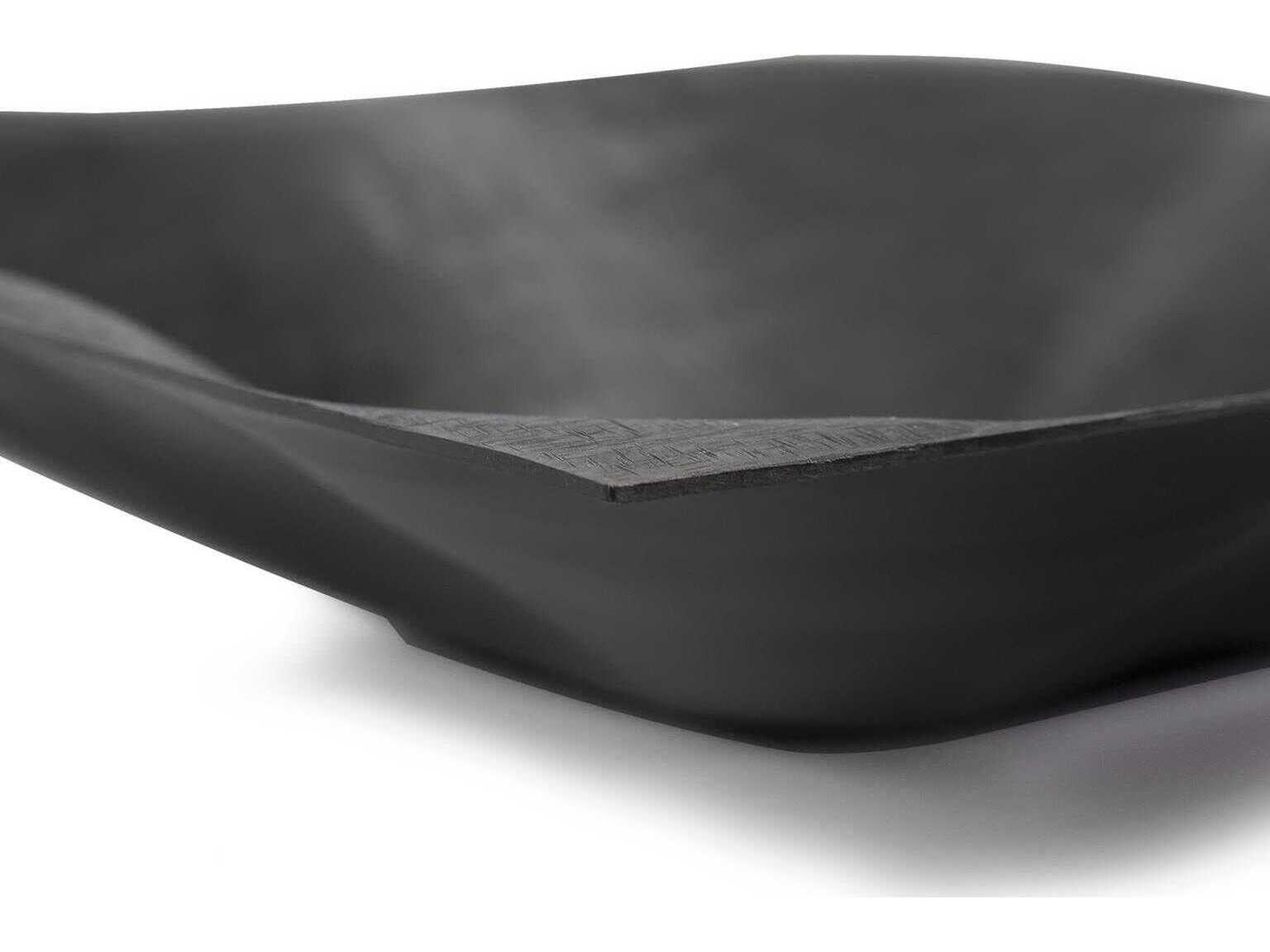 Howard Elliott Etched Crossways Wavy Edged Graphite Decorative Bowl