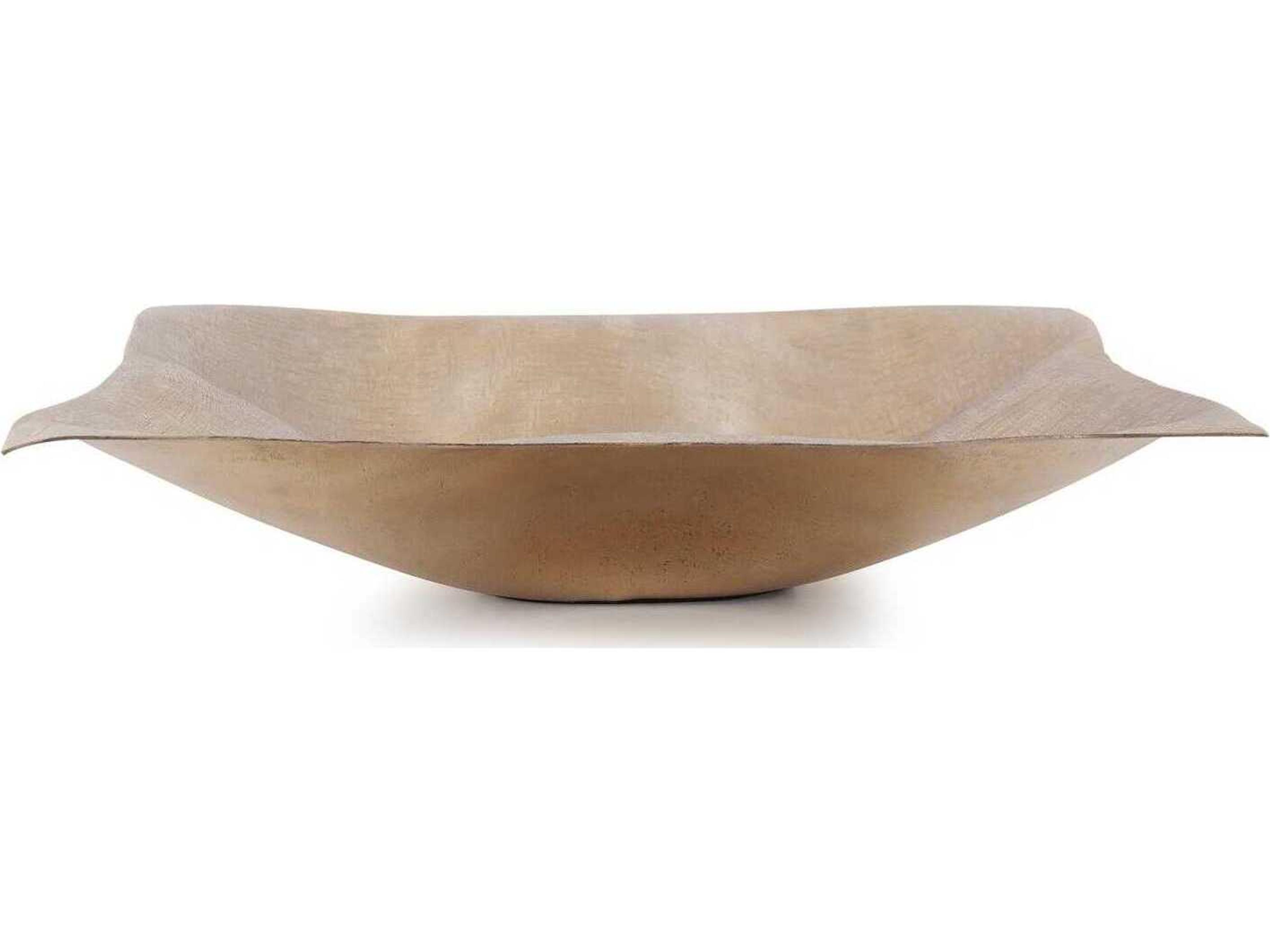 Etched Crossways Wavy Edged Champagne Decorative Bowl