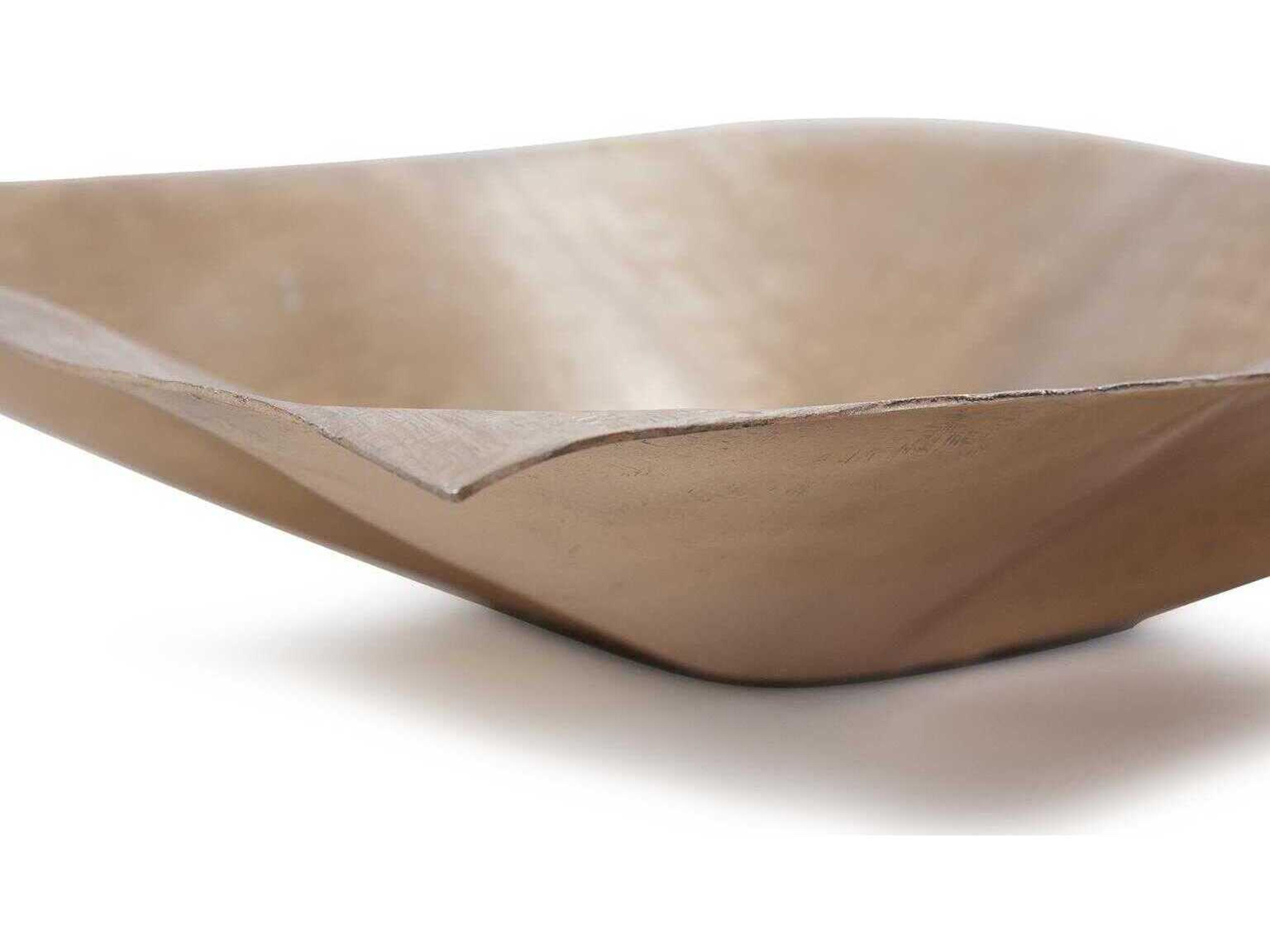 Howard Elliott Etched Crossways Wavy Edged Champagne Decorative Bowl