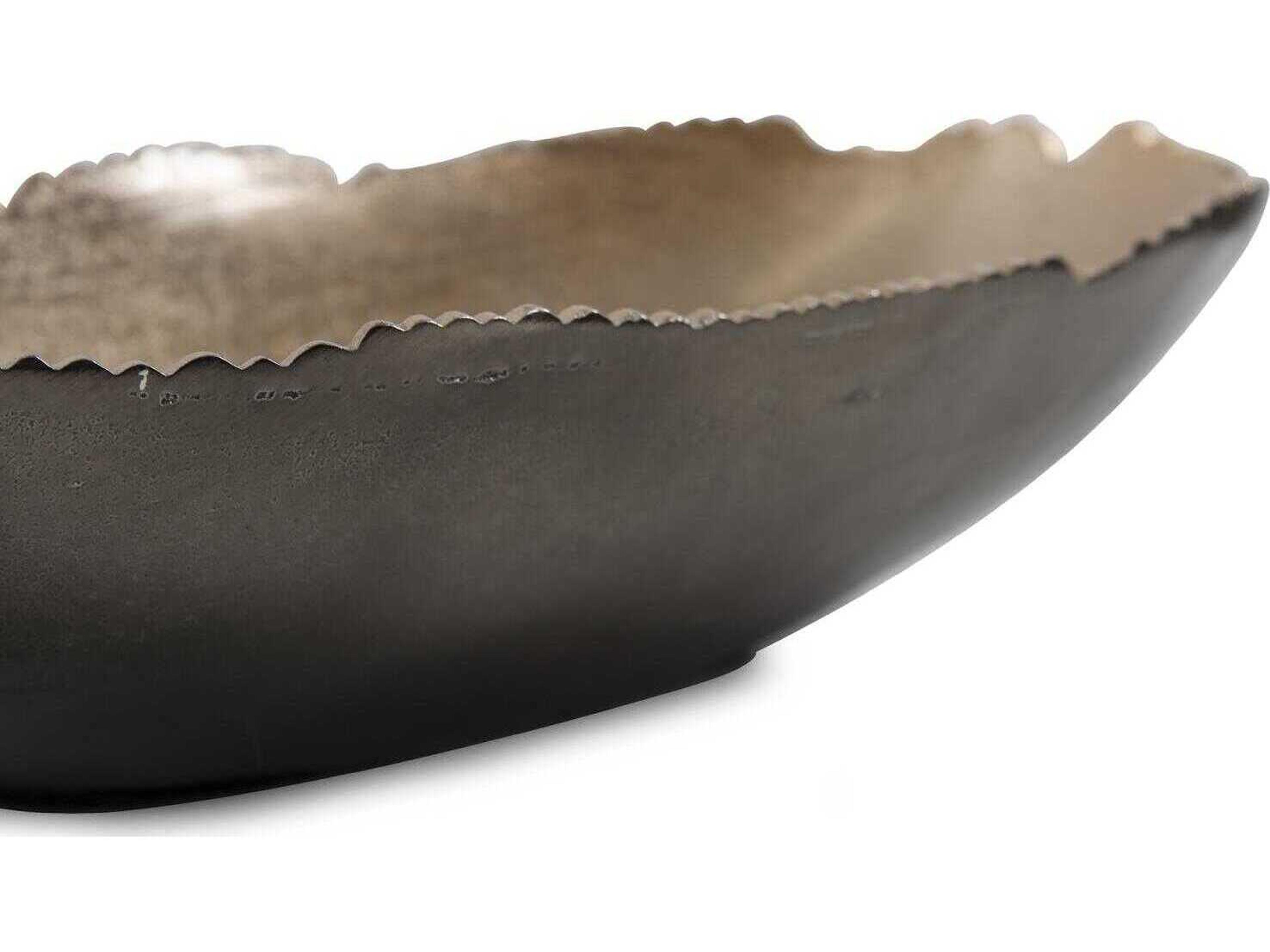 Howard Elliott Baniff Bronze Jagged Edged Oval Decorative Bowl