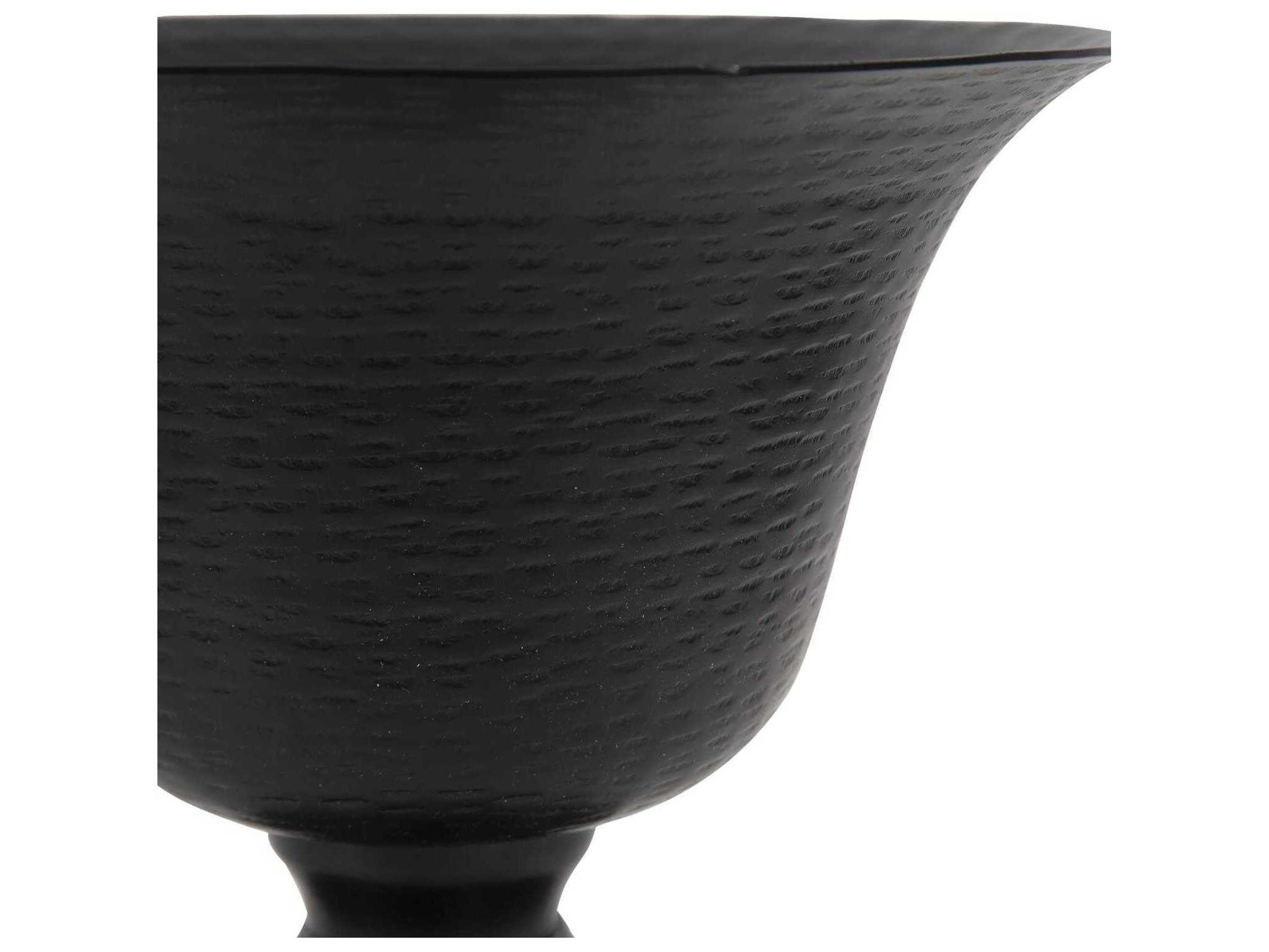Howard Elliott Hammered Em Dash Matte Black Flared Deep Decorative Bowl