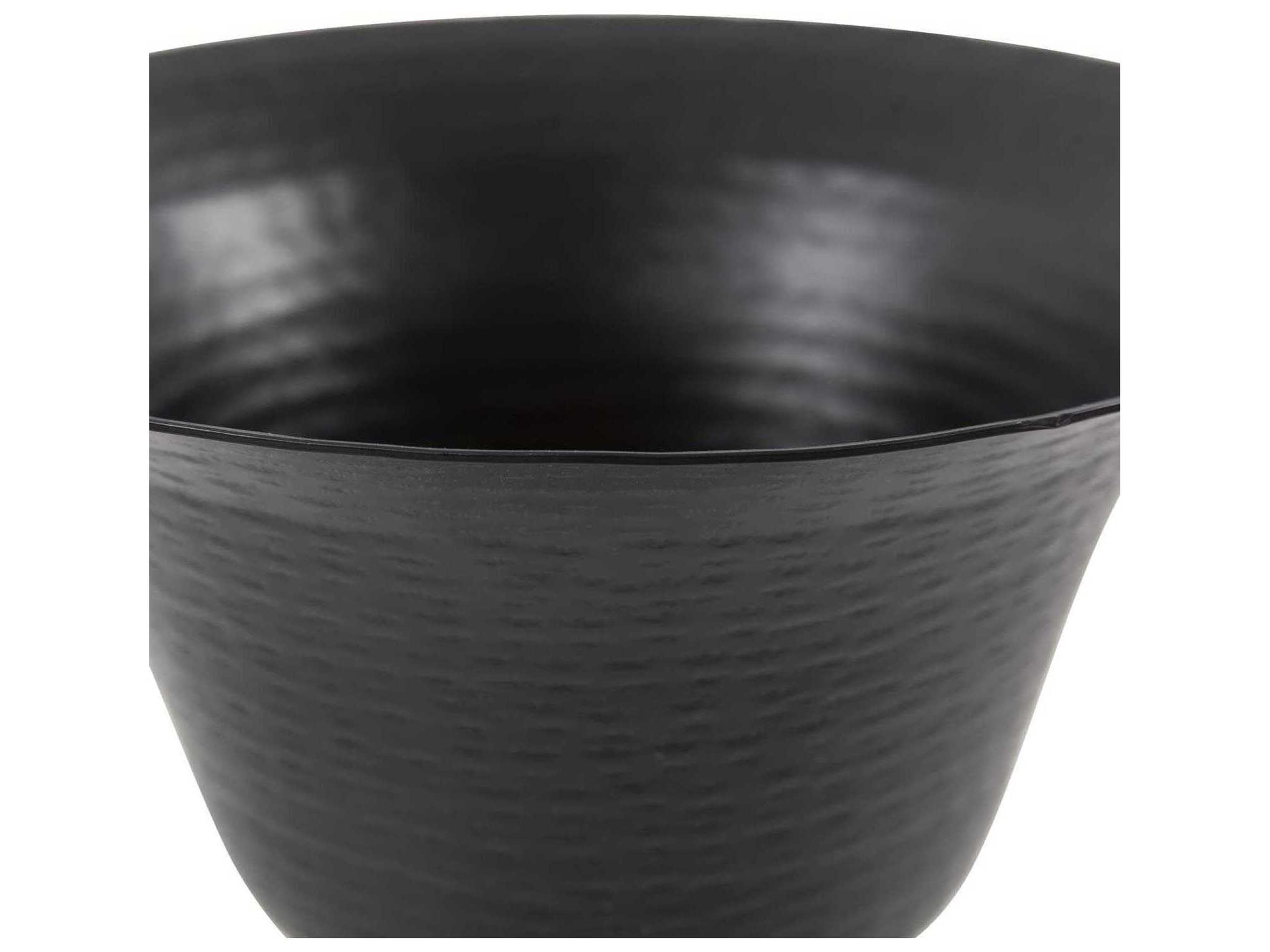 Howard Elliott Hammered Em Dash Matte Black Flared Deep Decorative Bowl