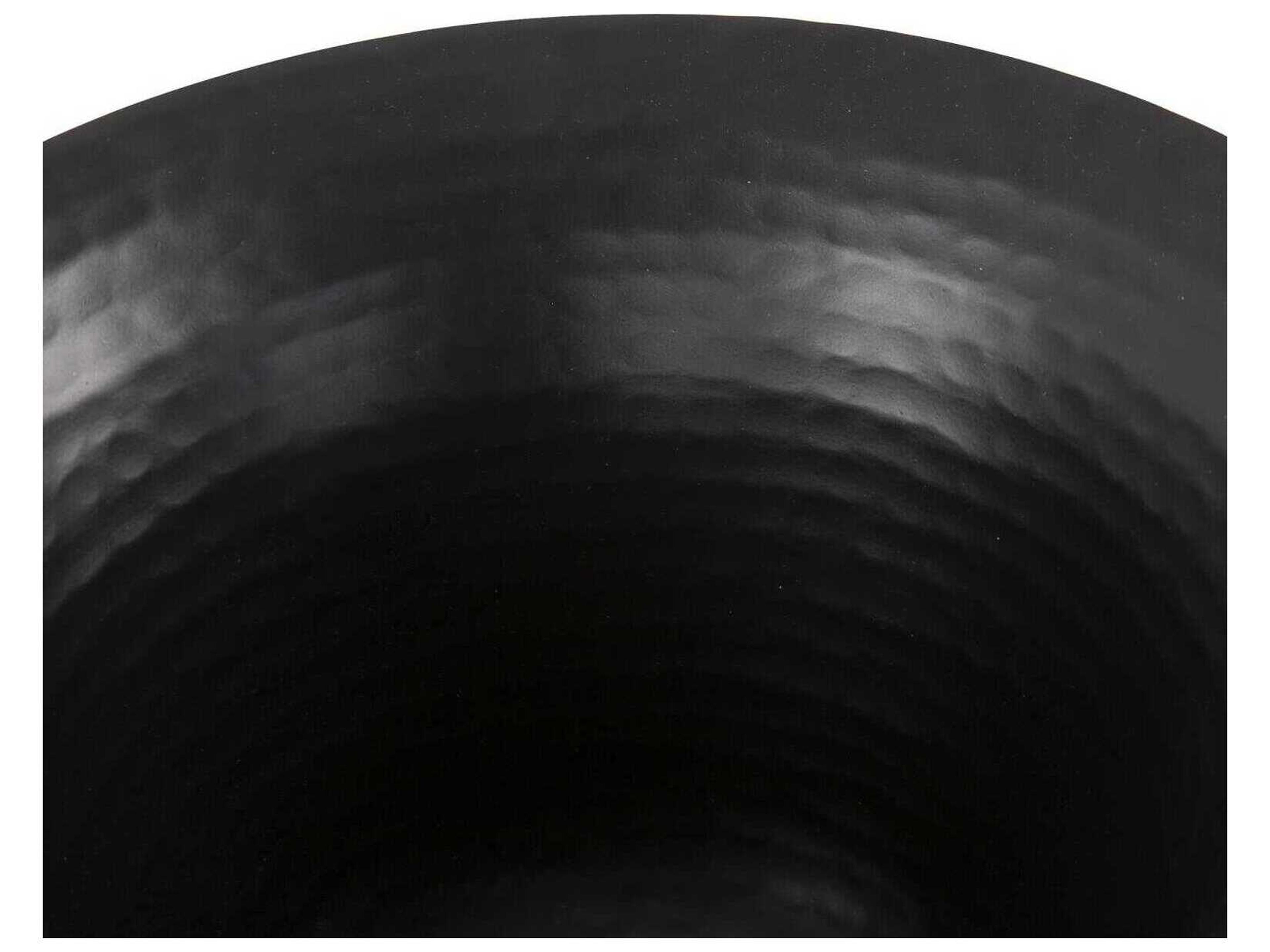 Howard Elliott Hammered Em Dash Matte Black Flared Deep Decorative Bowl