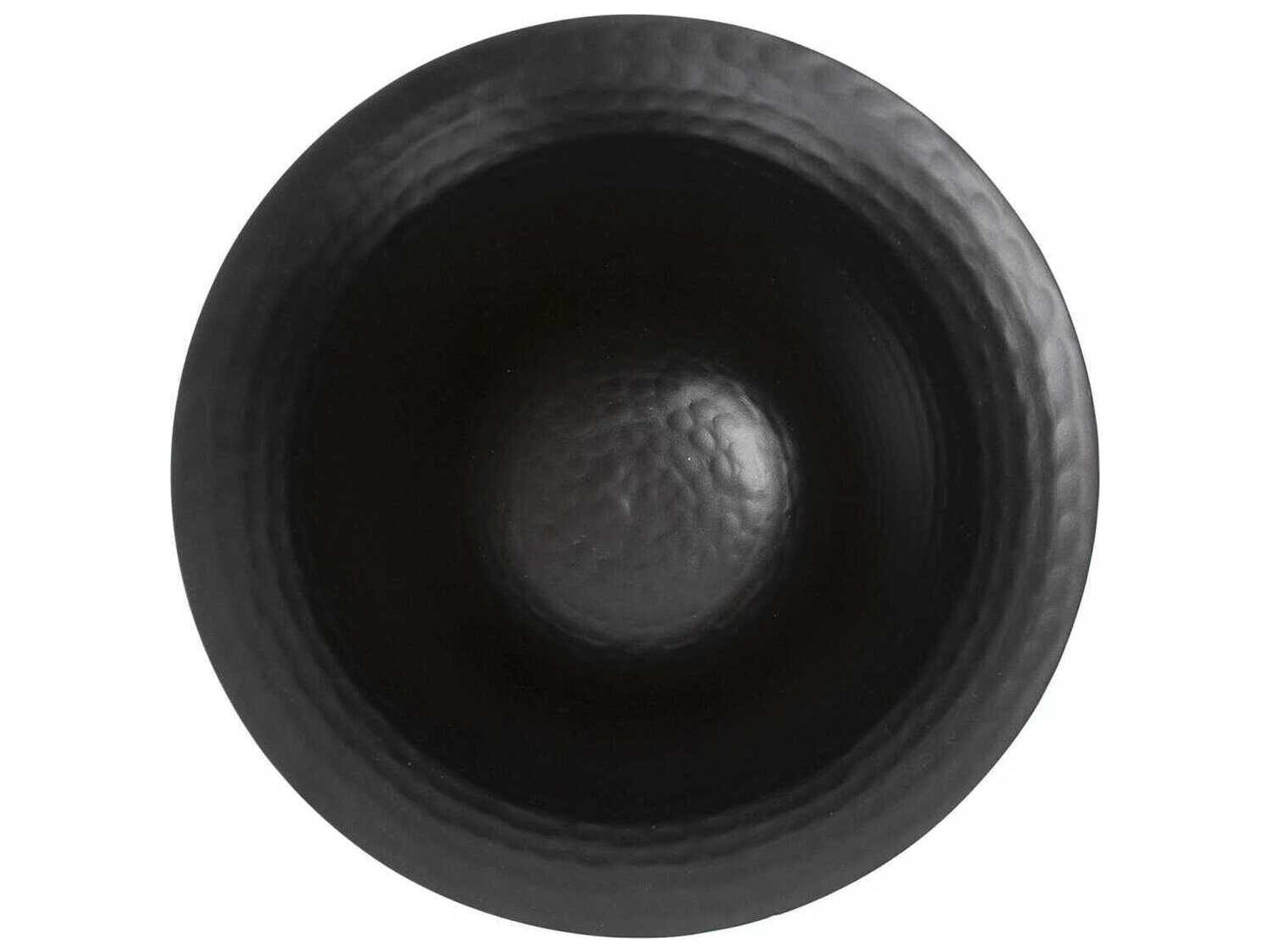 Howard Elliott Hammered Em Dash Matte Black Flared Deep Decorative Bowl