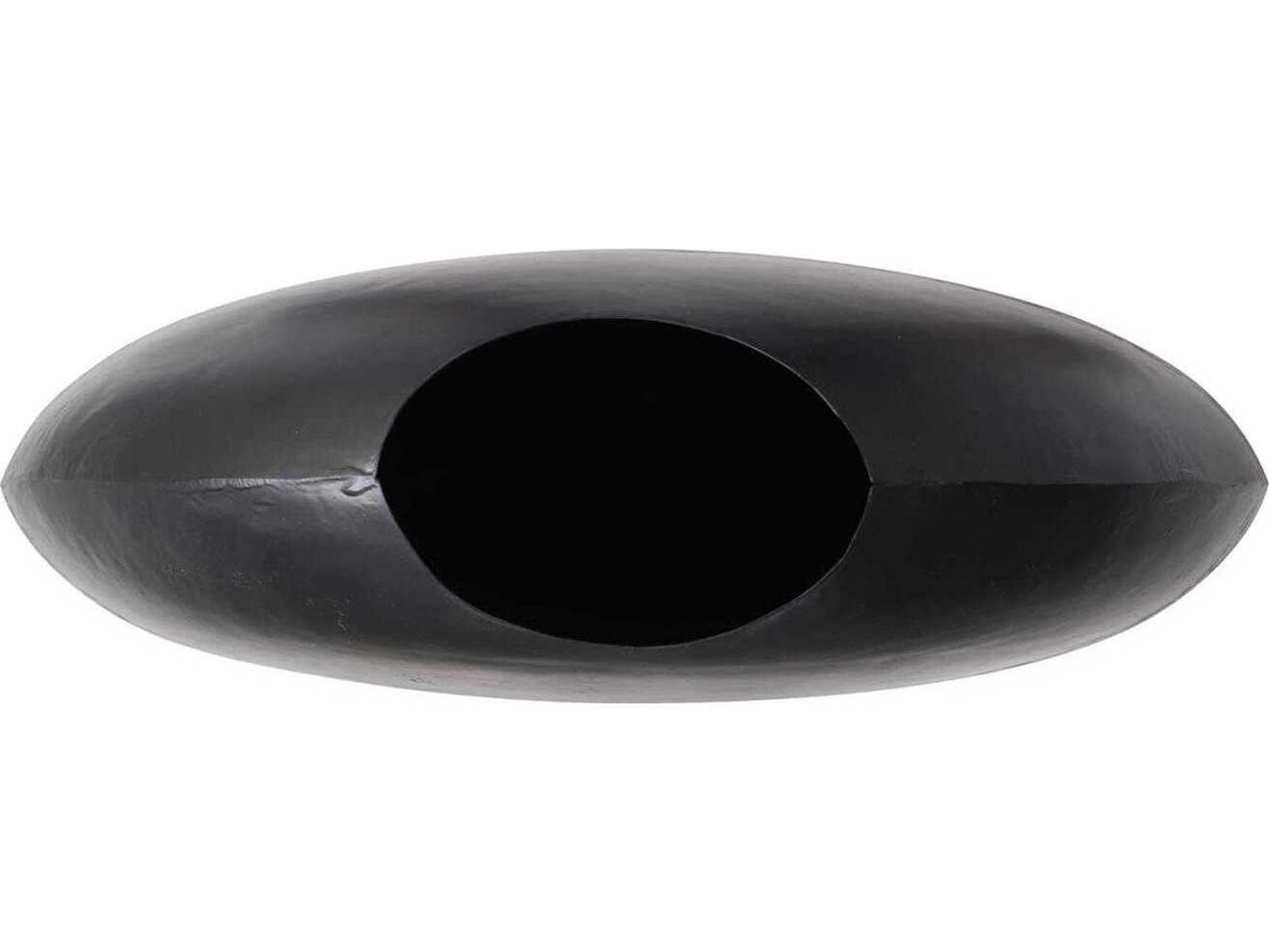 Howard Elliott Golden Thread Black Disc Vase