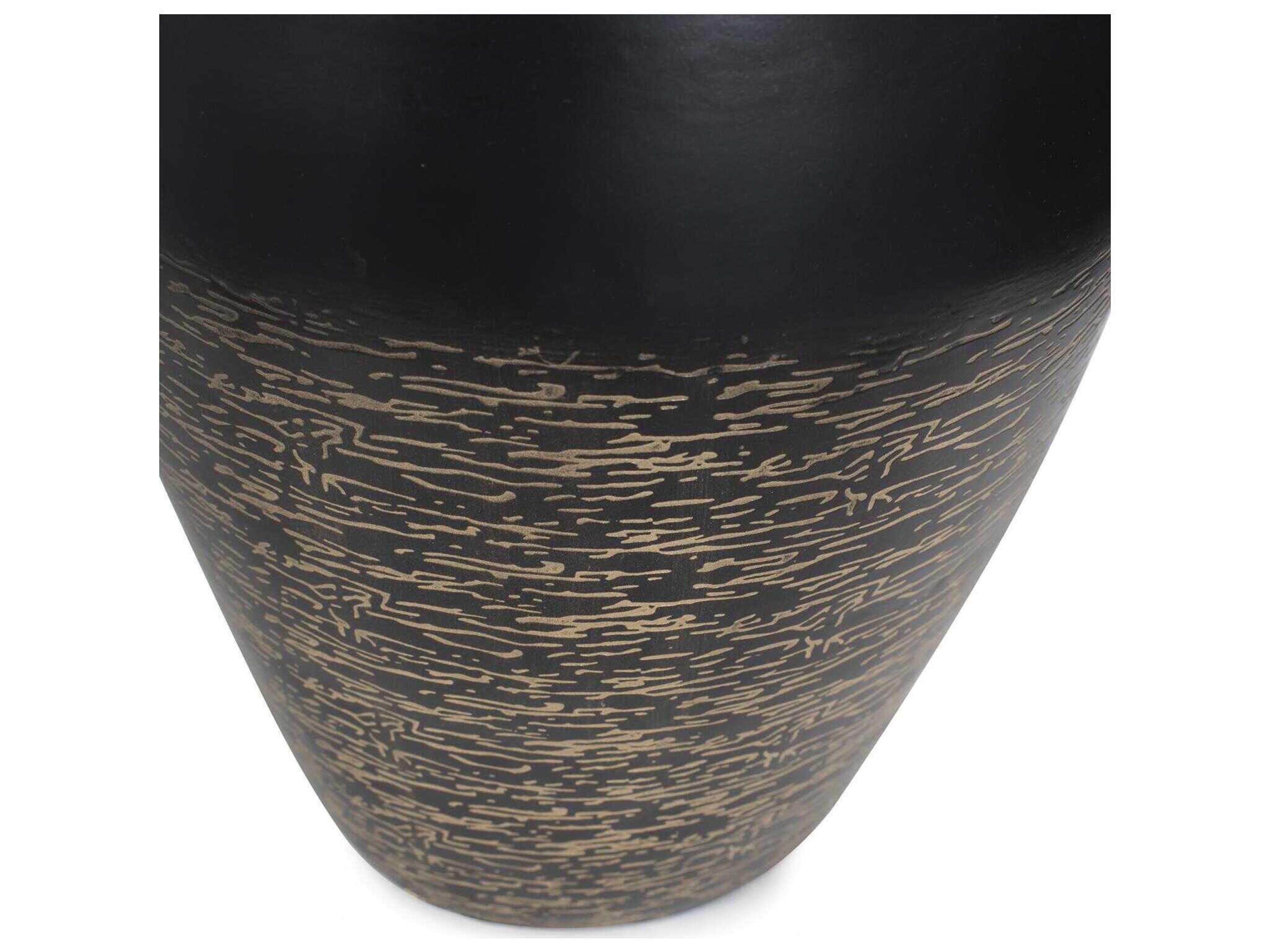 Howard Elliott Golden Thread Black Cask Vase